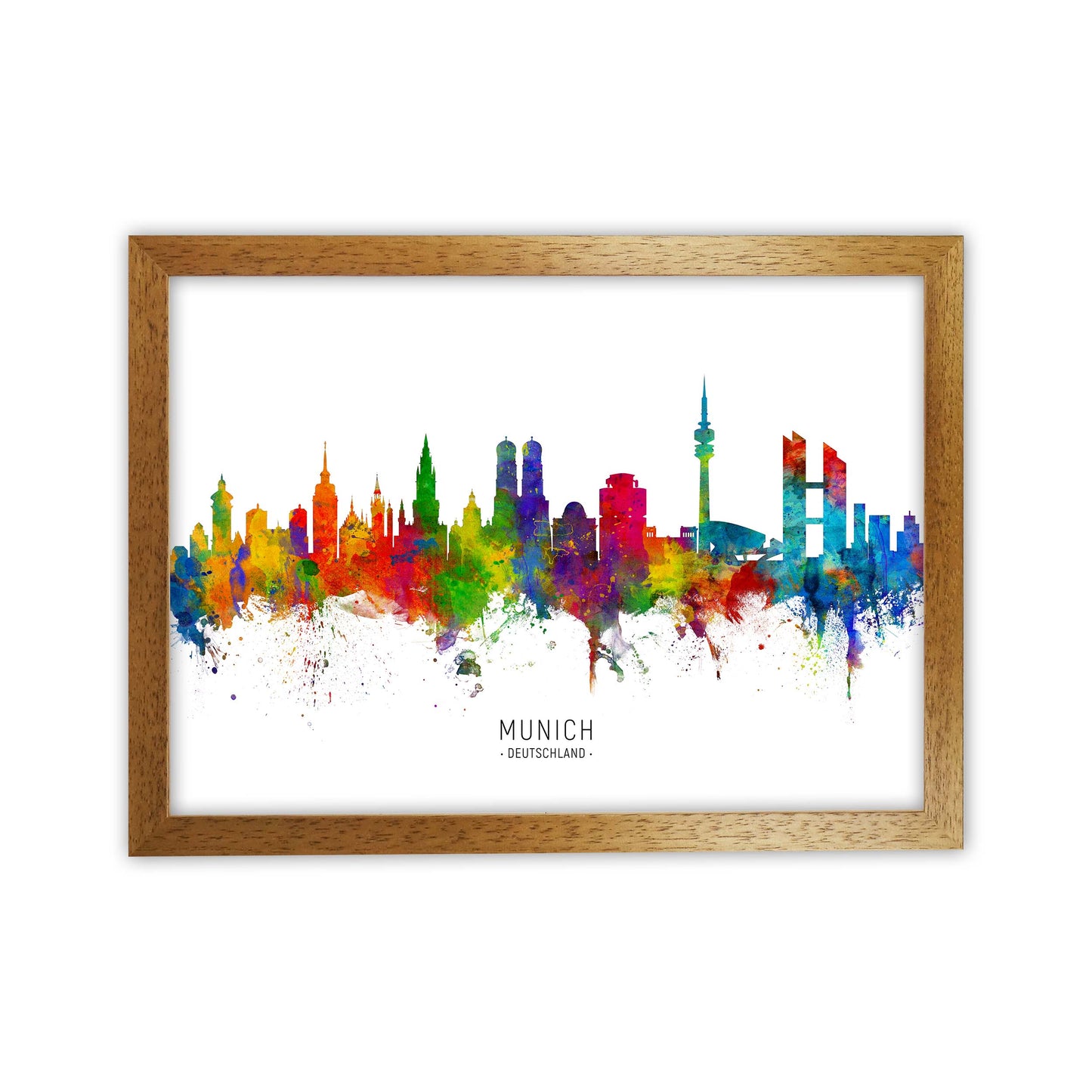 Munich Deutschland Skyline Art Print by Michael Tompsett Oak Grain