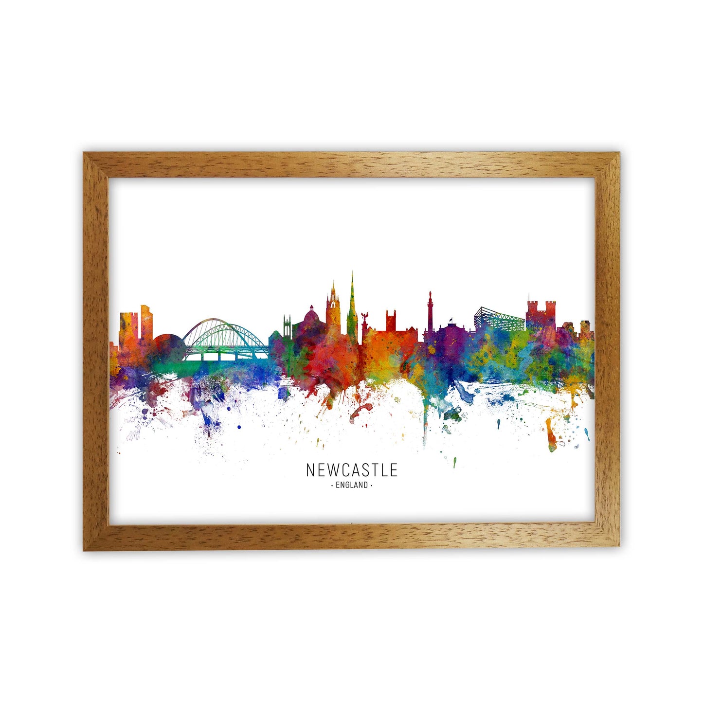 Newcastle England Skyline Art Print by Michael Tompsett Oak Grain