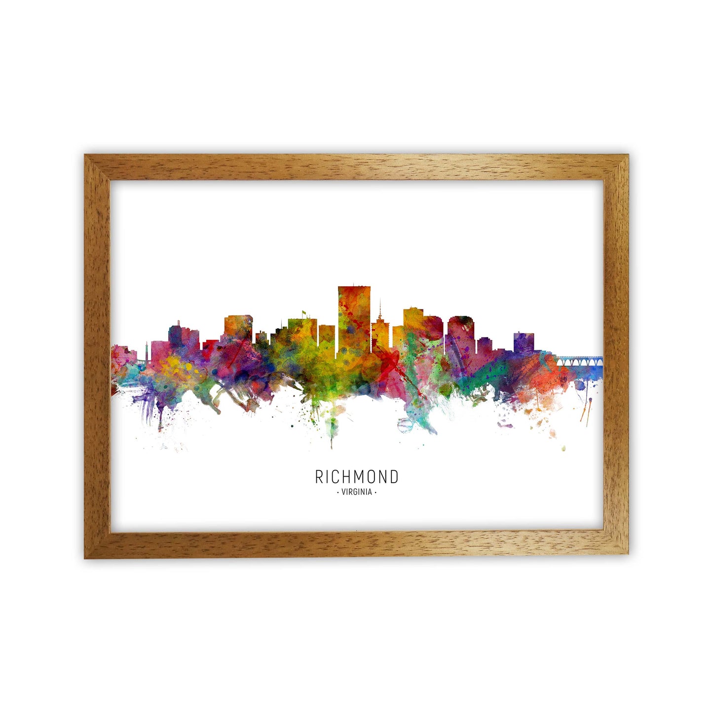 Richmond Virginia Skyline Art Print by Michael Tompsett Oak Grain