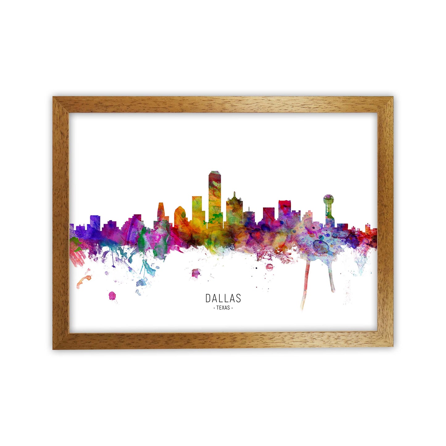 Dallas Texas Skyline Art Print by Michael Tompsett Oak Grain