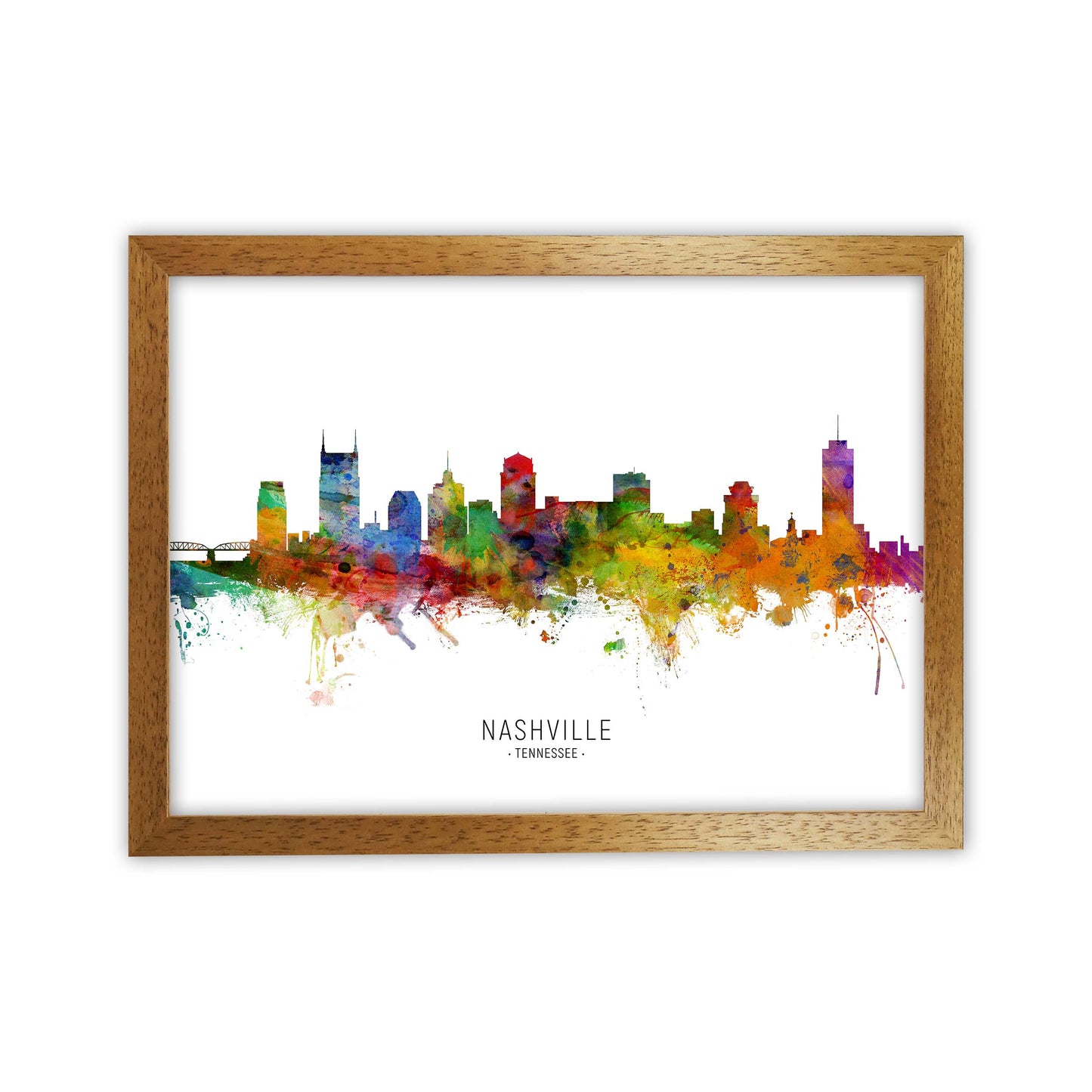 Nashville Tennessee Skyline Art Print by Michael Tompsett Oak Grain