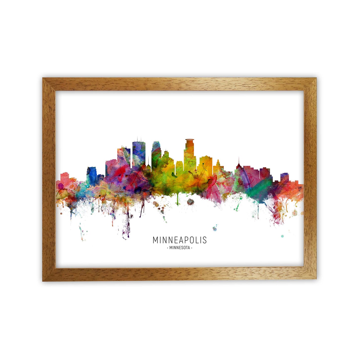 Minneapolis Minnesota Skyline Art Print by Michael Tompsett Oak Grain