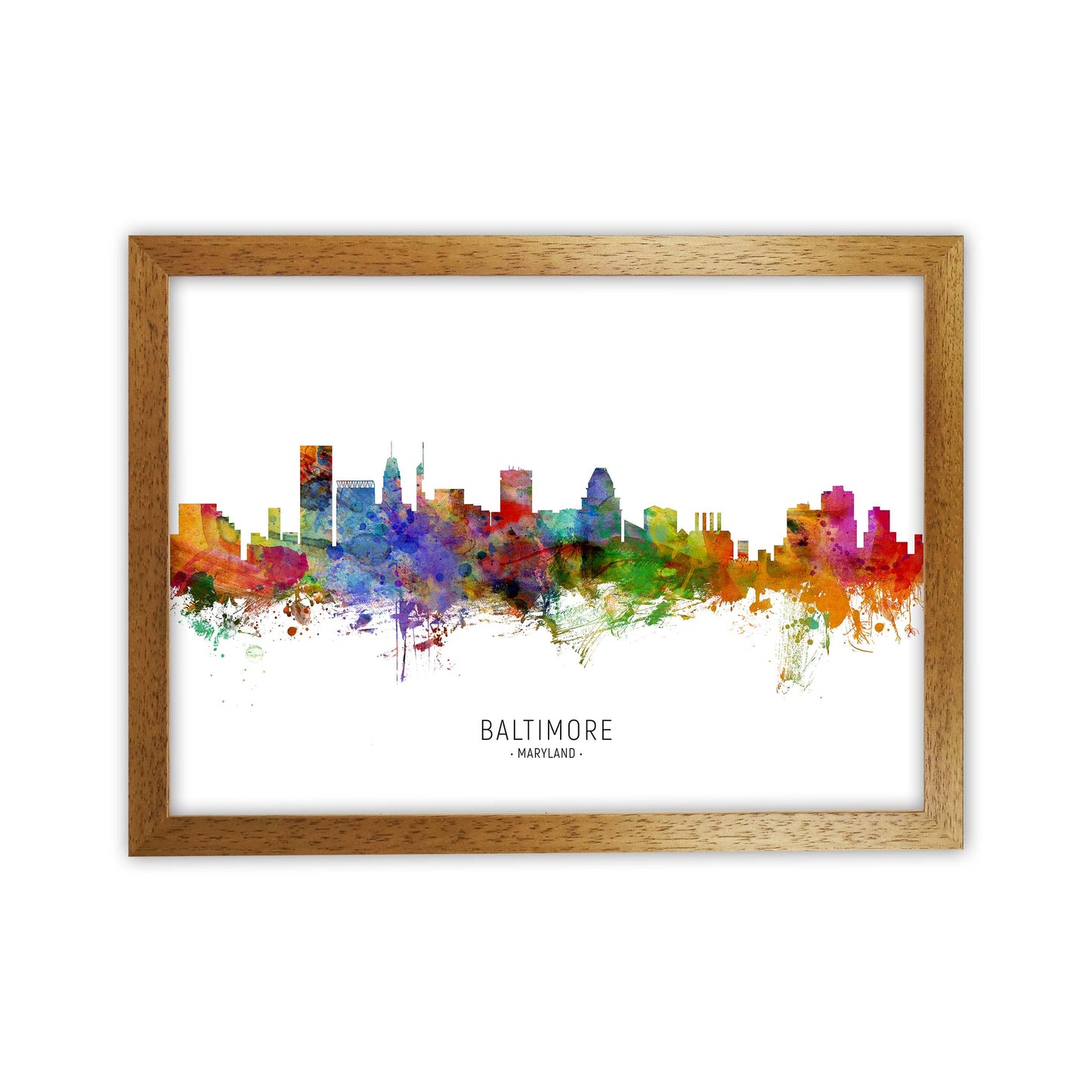 Baltimore Maryland Skyline Art Print by Michael Tompsett Oak Grain