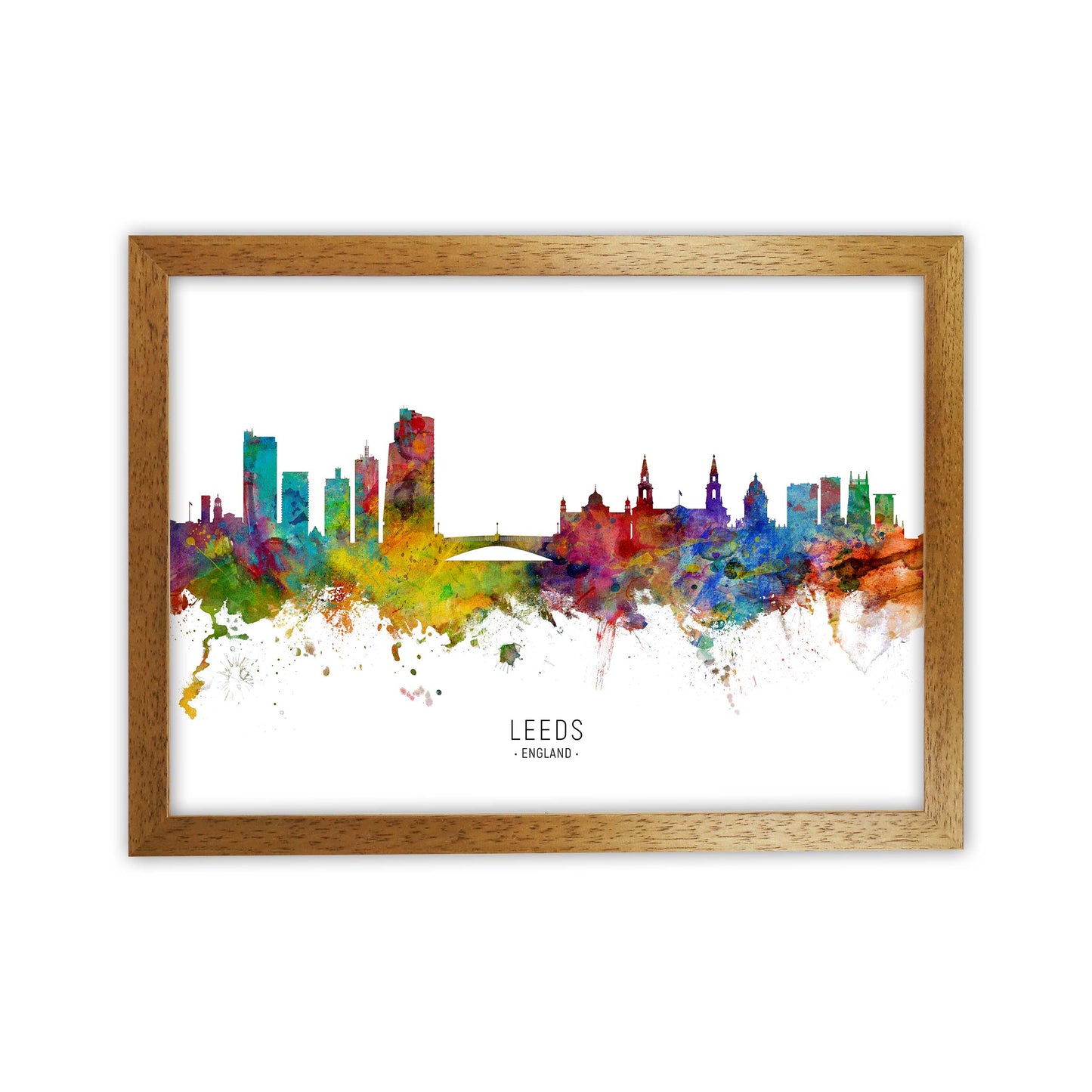 Leeds England Skyline Art Print by Michael Tompsett Oak Grain