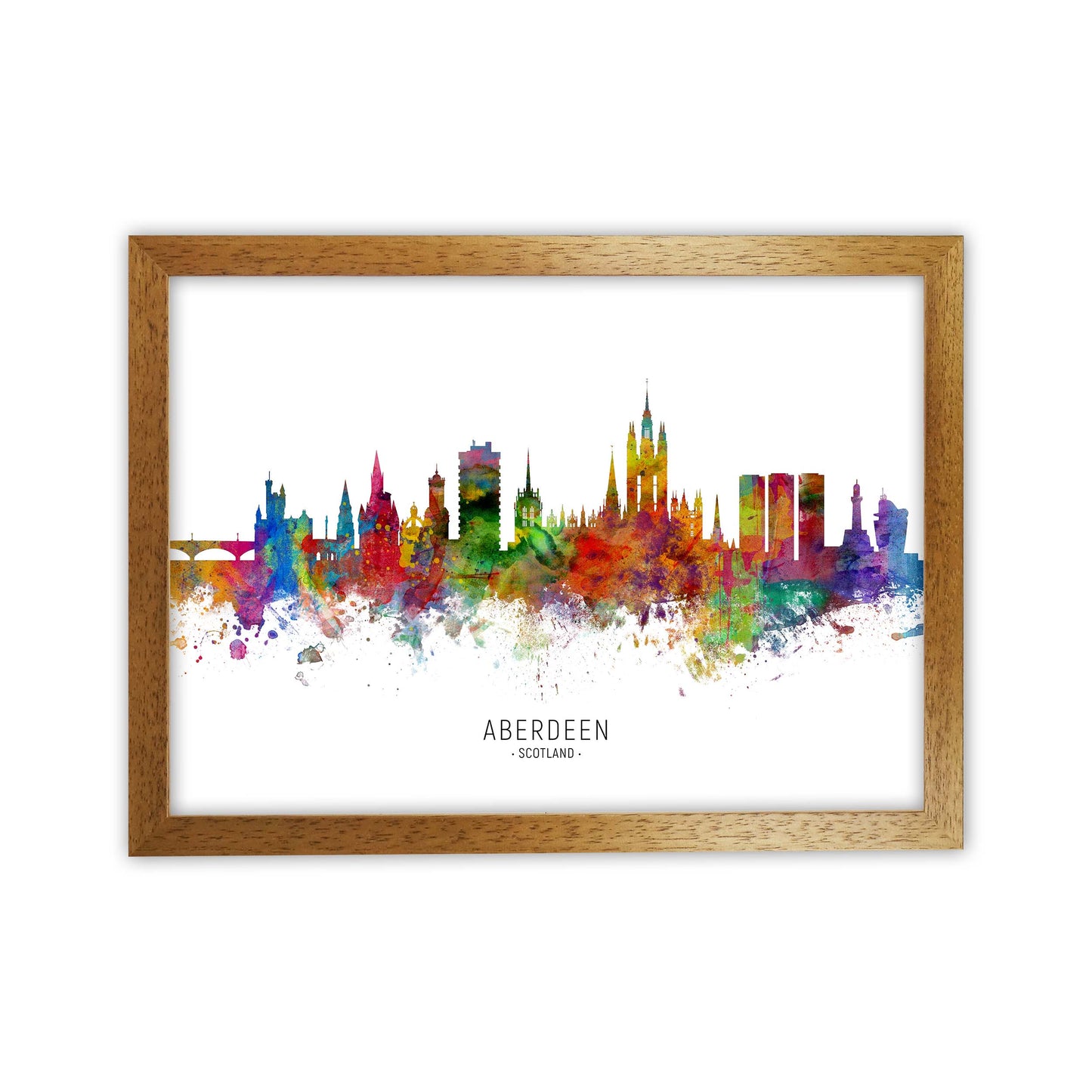 Aberdeen Scotland Skyline Art Print by Michael Tompsett Oak Grain