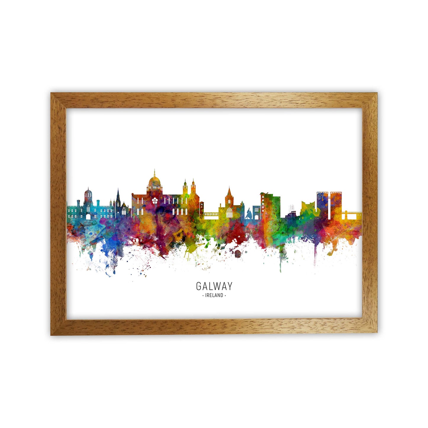 Galway Ireland Skyline Art Print by Michael Tompsett Oak Grain