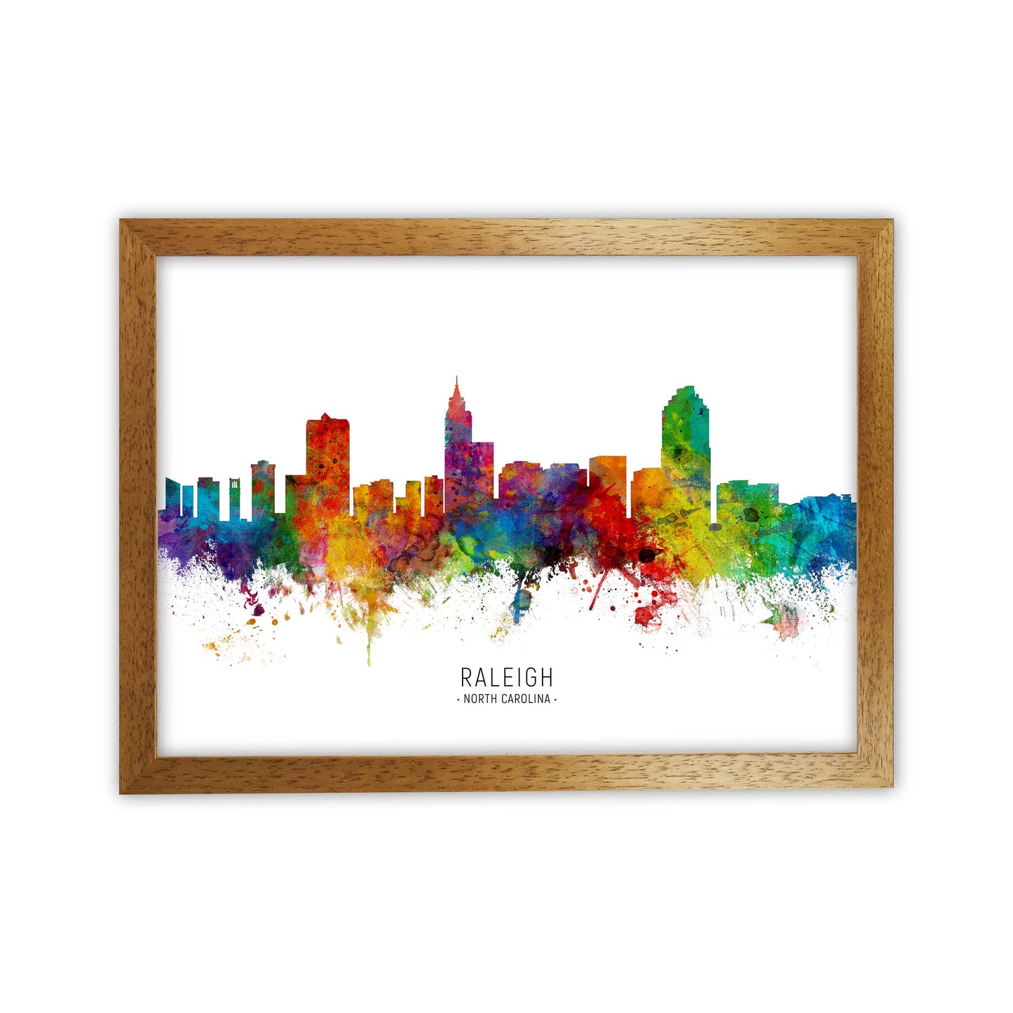 Raleigh North Carolina Skyline Art Print by Michael Tompsett Oak Grain