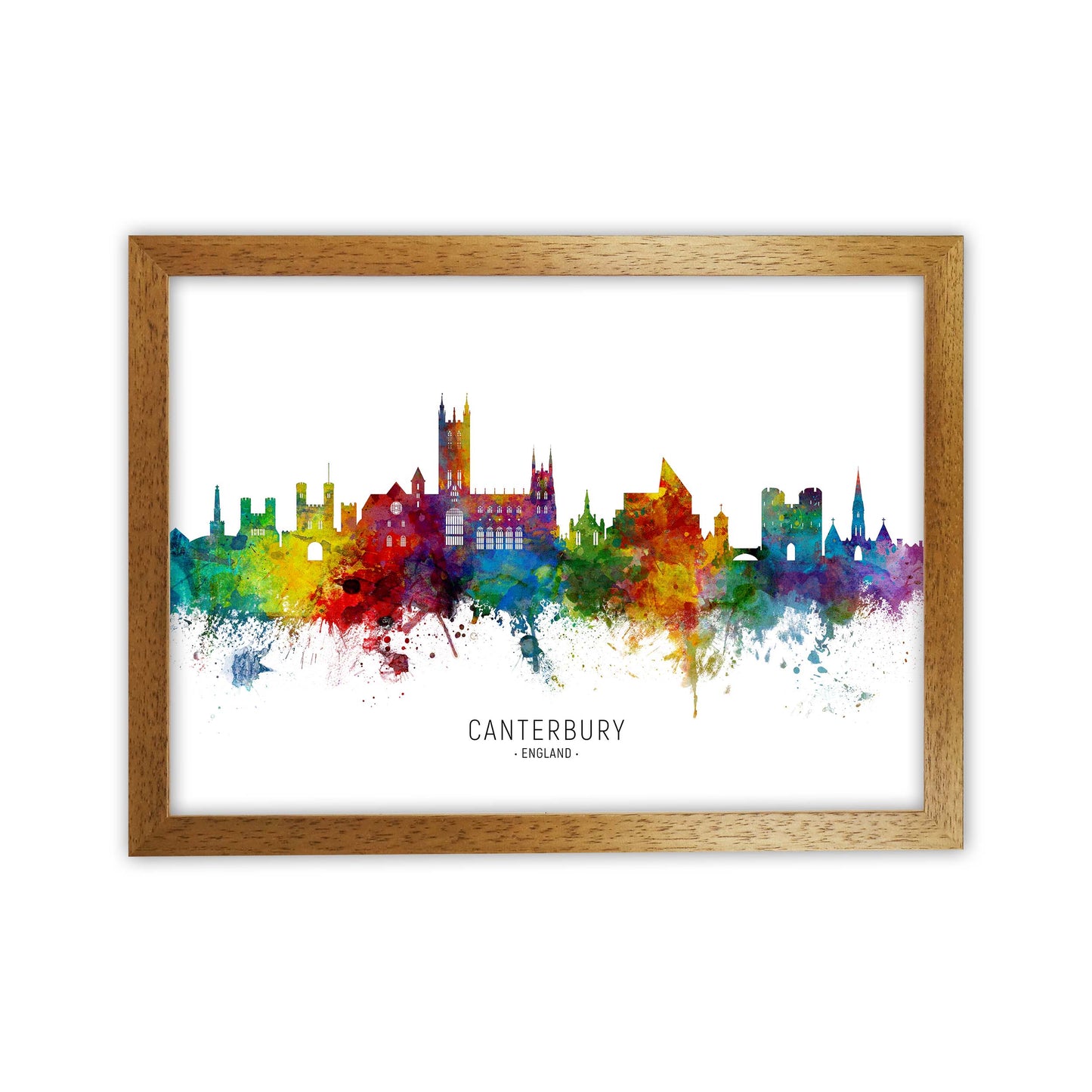 Canterbury England Skyline Art Print by Michael Tompsett Oak Grain
