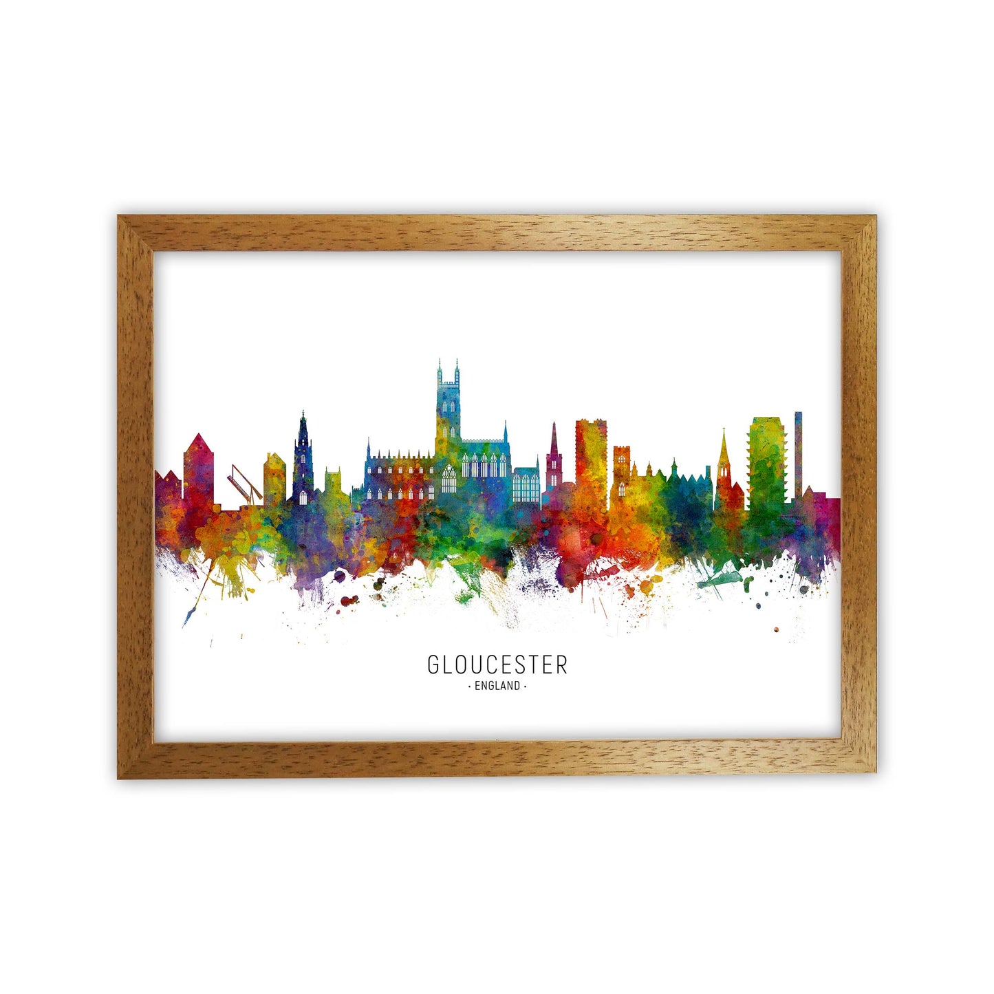 Gloucester England Skyline Art Print by Michael Tompsett Oak Grain