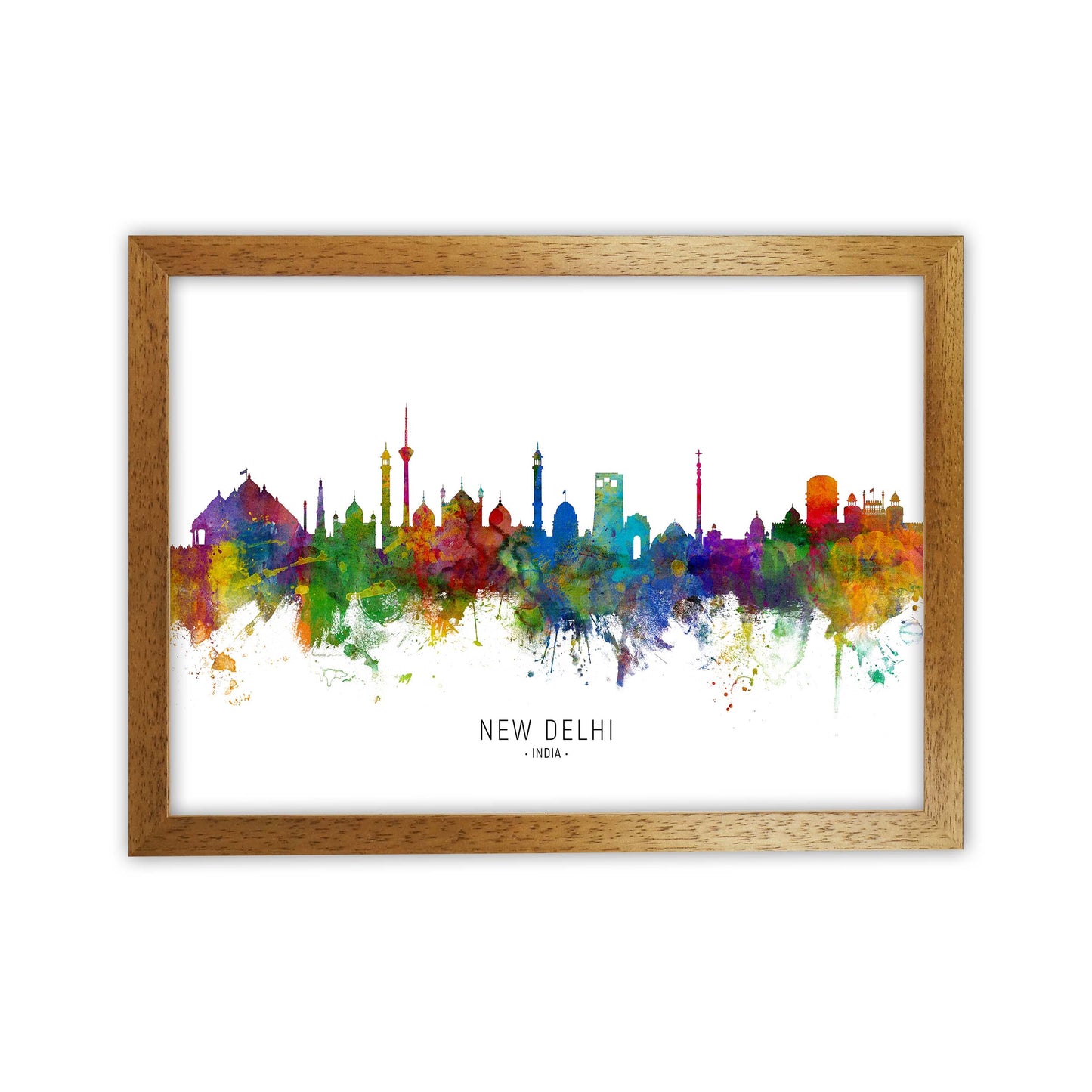 New Delhi India Skyline Art Print by Michael Tompsett Oak Grain