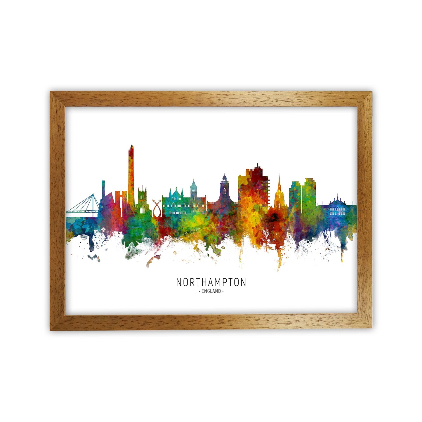 Northampton England Skyline Art Print by Michael Tompsett Oak Grain