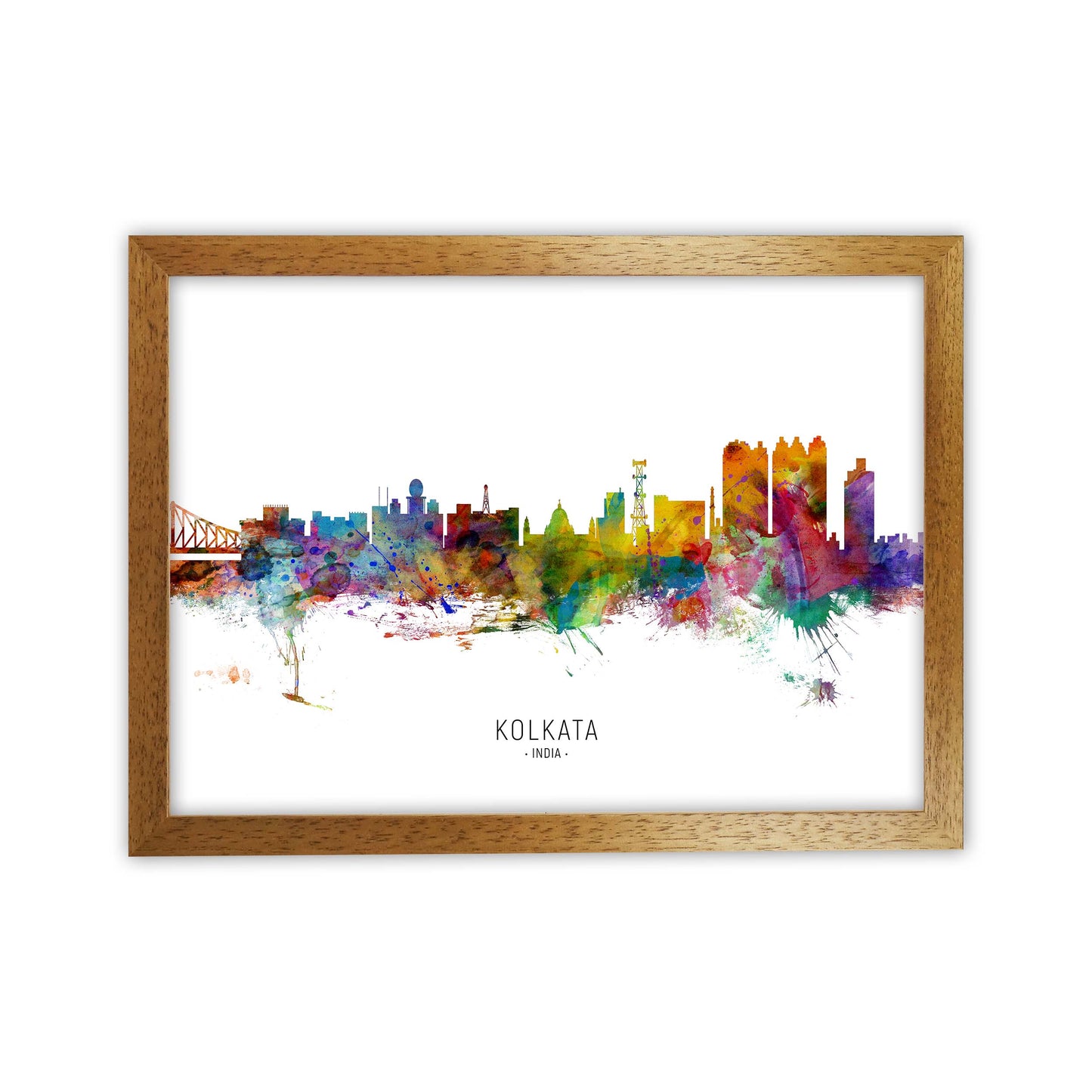 Kolkata India Skyline Art Print by Michael Tompsett Oak Grain
