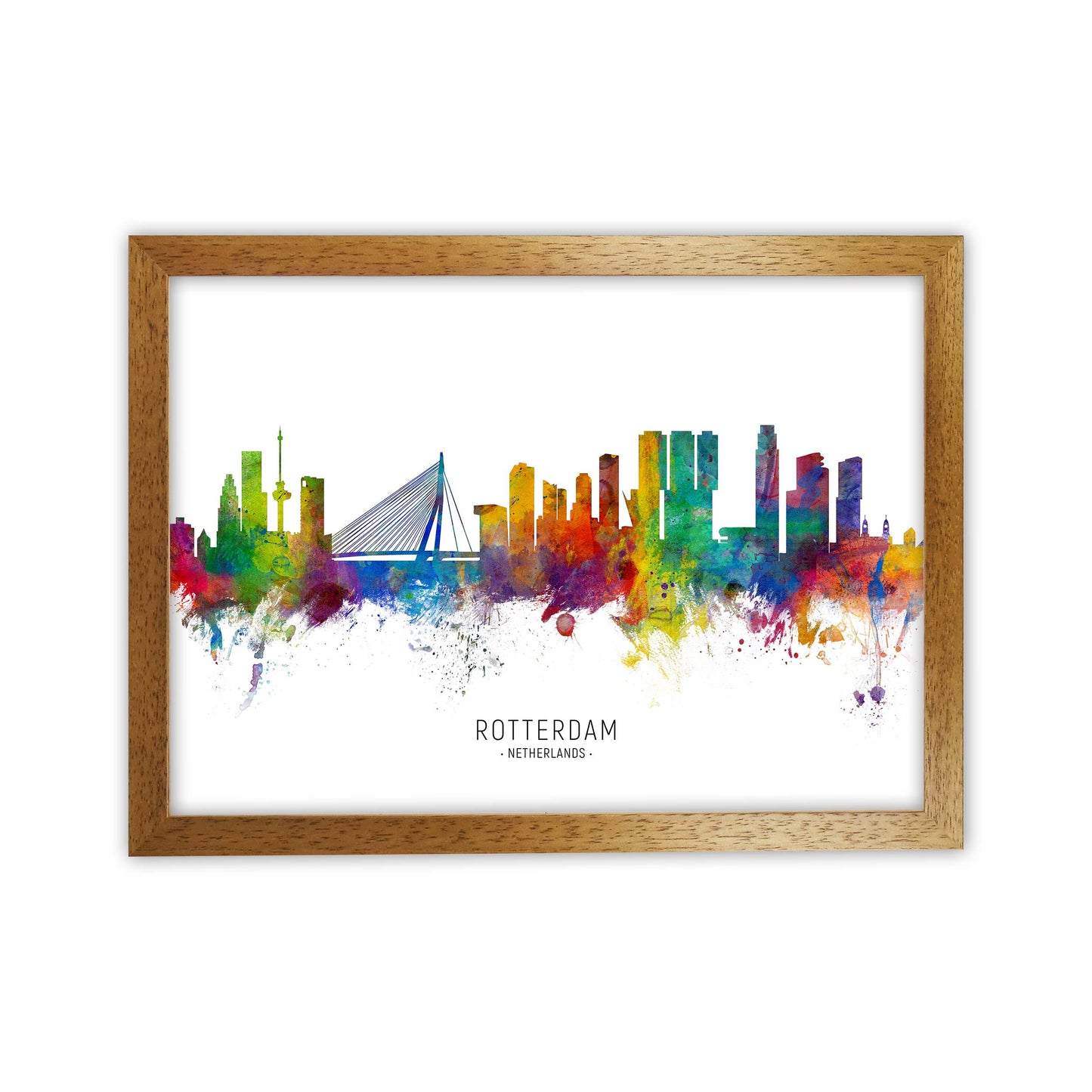 Rotterdam Netherlands Skyline Art Print by Michael Tompsett Oak Grain