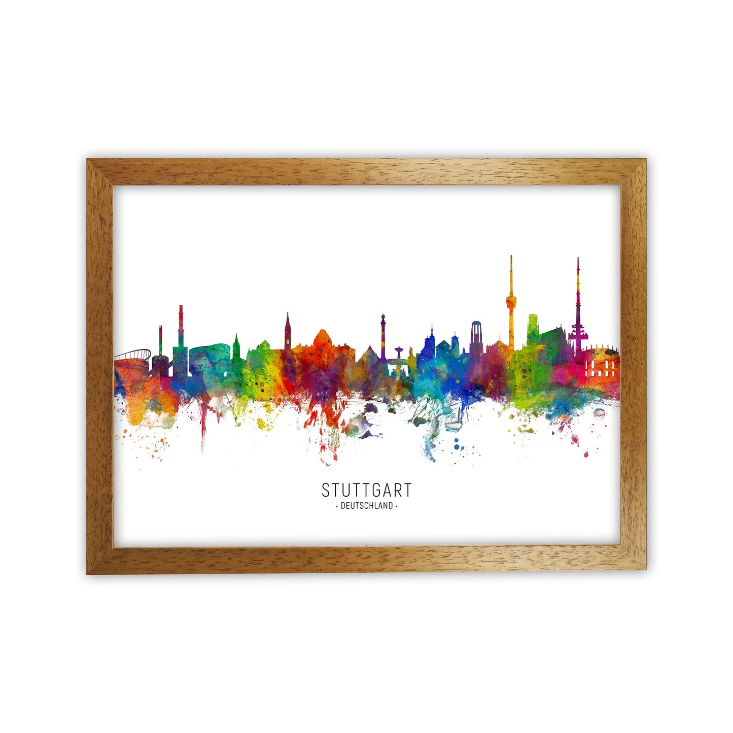 Stuttgart Deutschland Skyline Art Print by Michael Tompsett Oak Grain