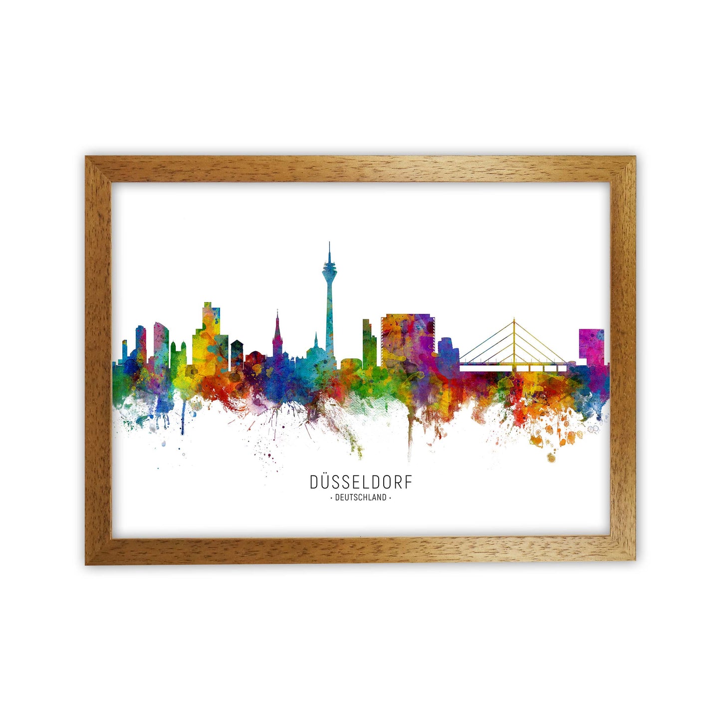 Dusseldorf Deutschland Skyline Art Print by Michael Tompsett Oak Grain
