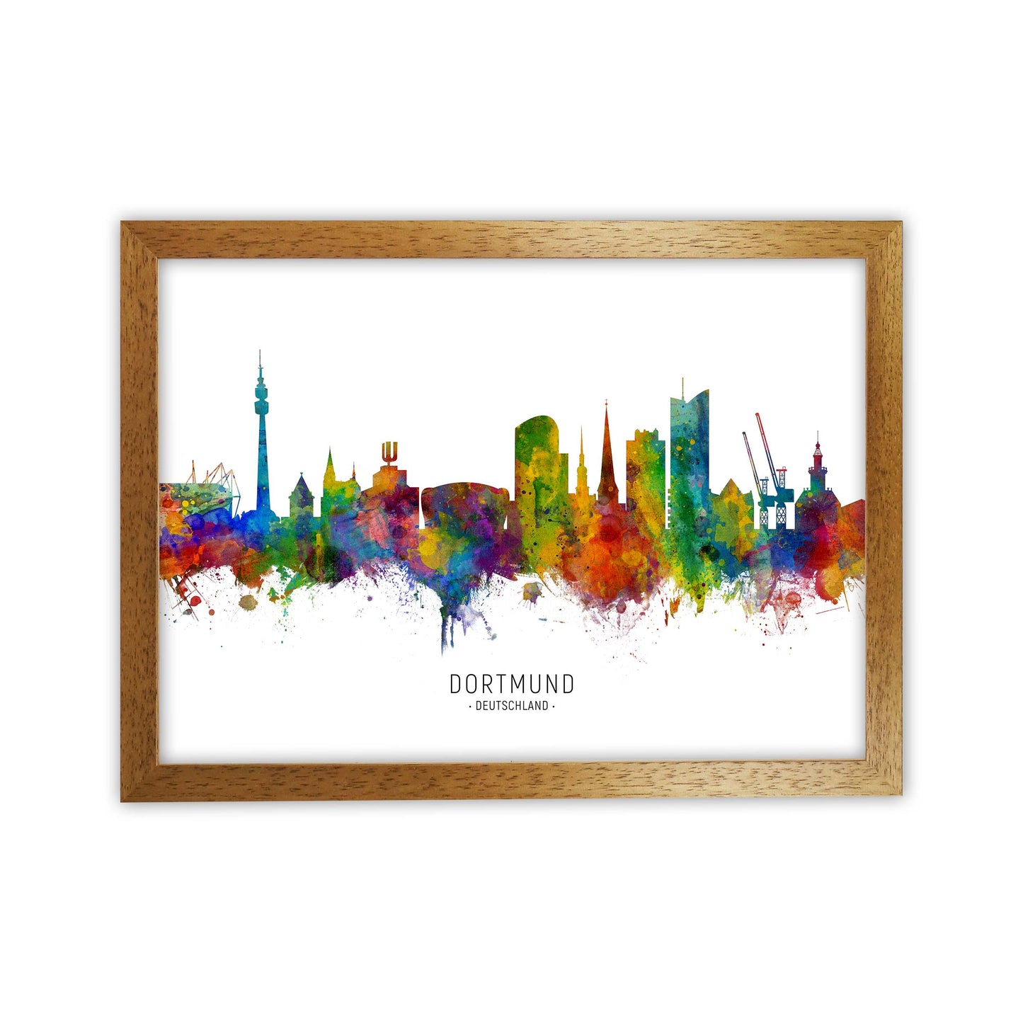Dortmund Deutschland Skyline Art Print by Michael Tompsett Oak Grain