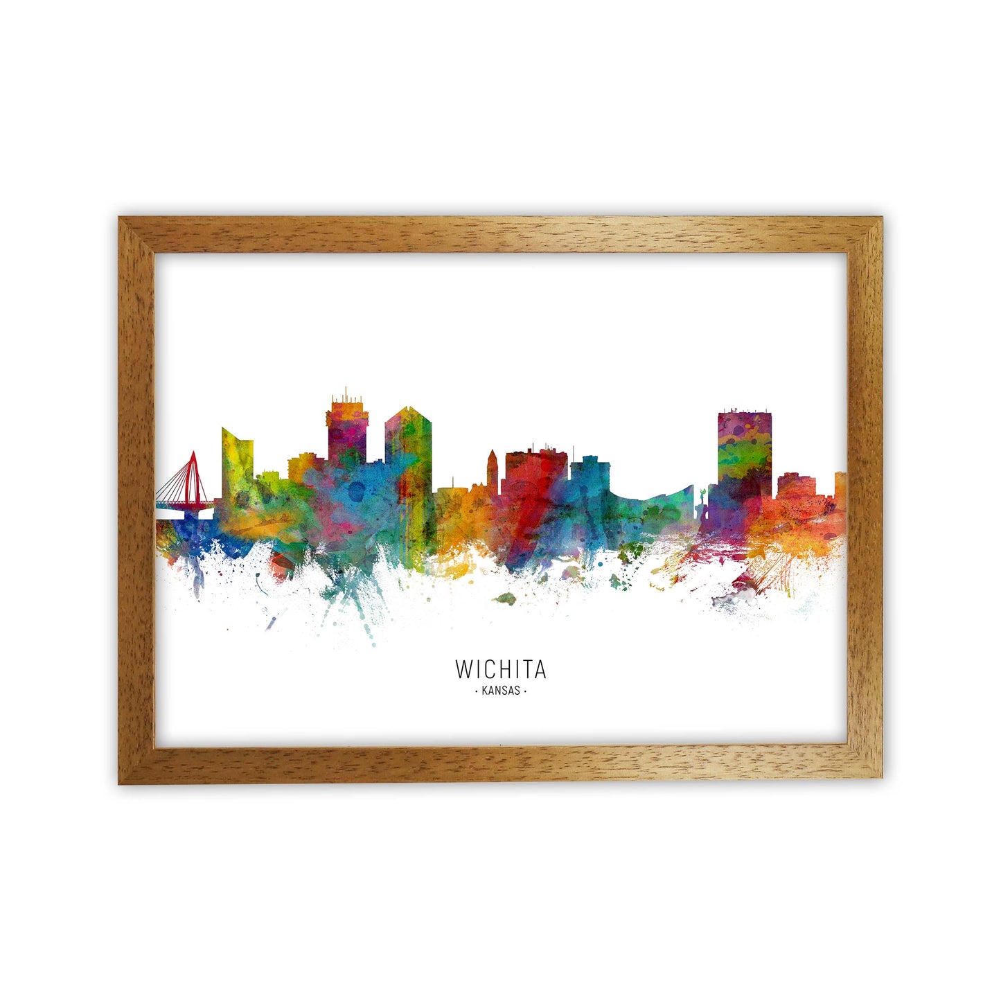Wichita Kansas Skyline Art Print by Michael Tompsett Oak Grain