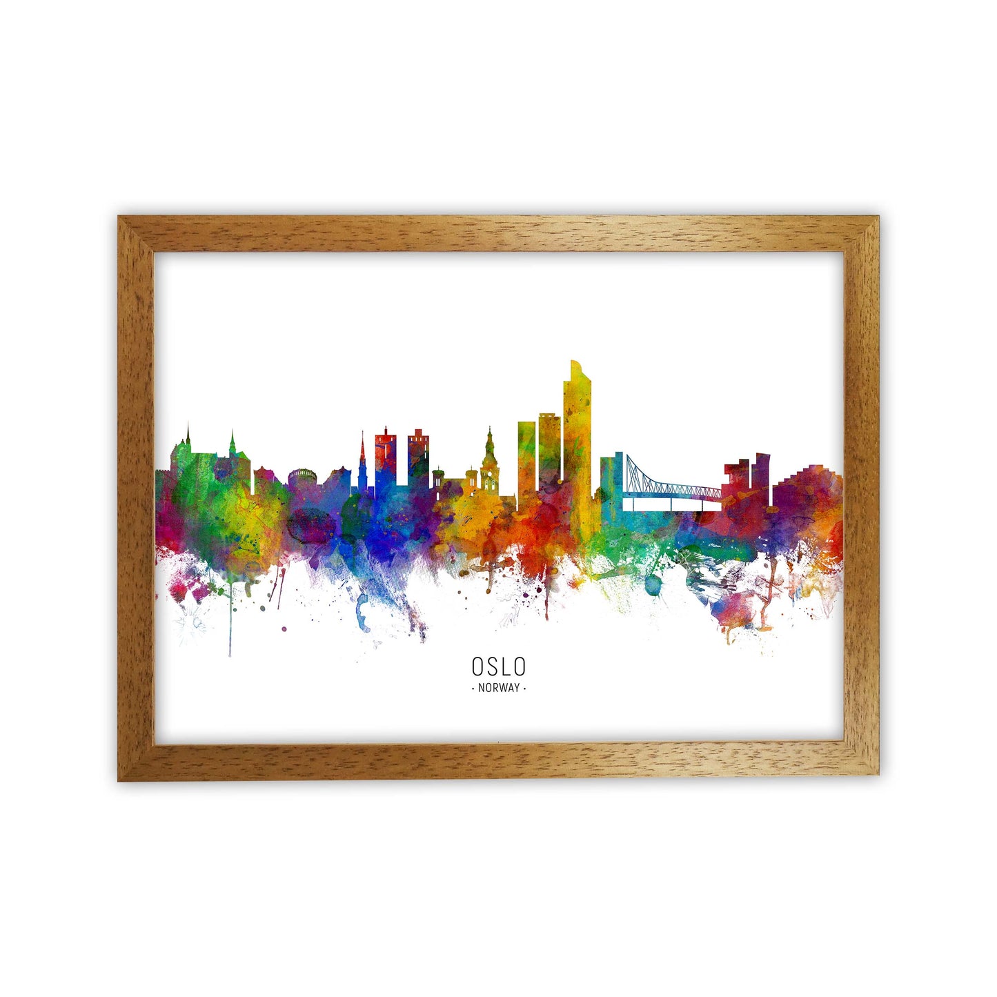 Oslo Norway Skyline Art Print by Michael Tompsett Oak Grain