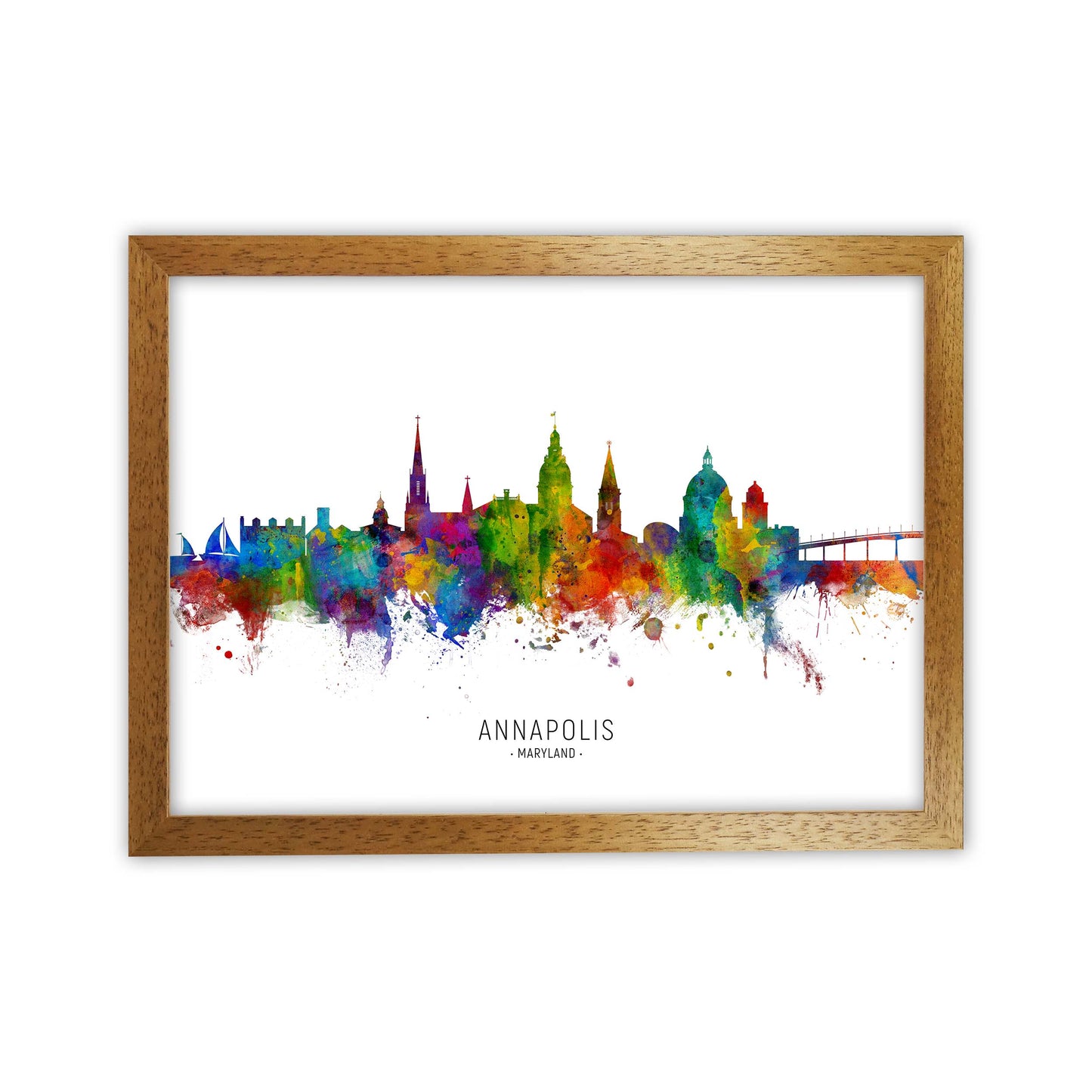 Annapolis Maryland Skyline Art Print by Michael Tompsett Oak Grain