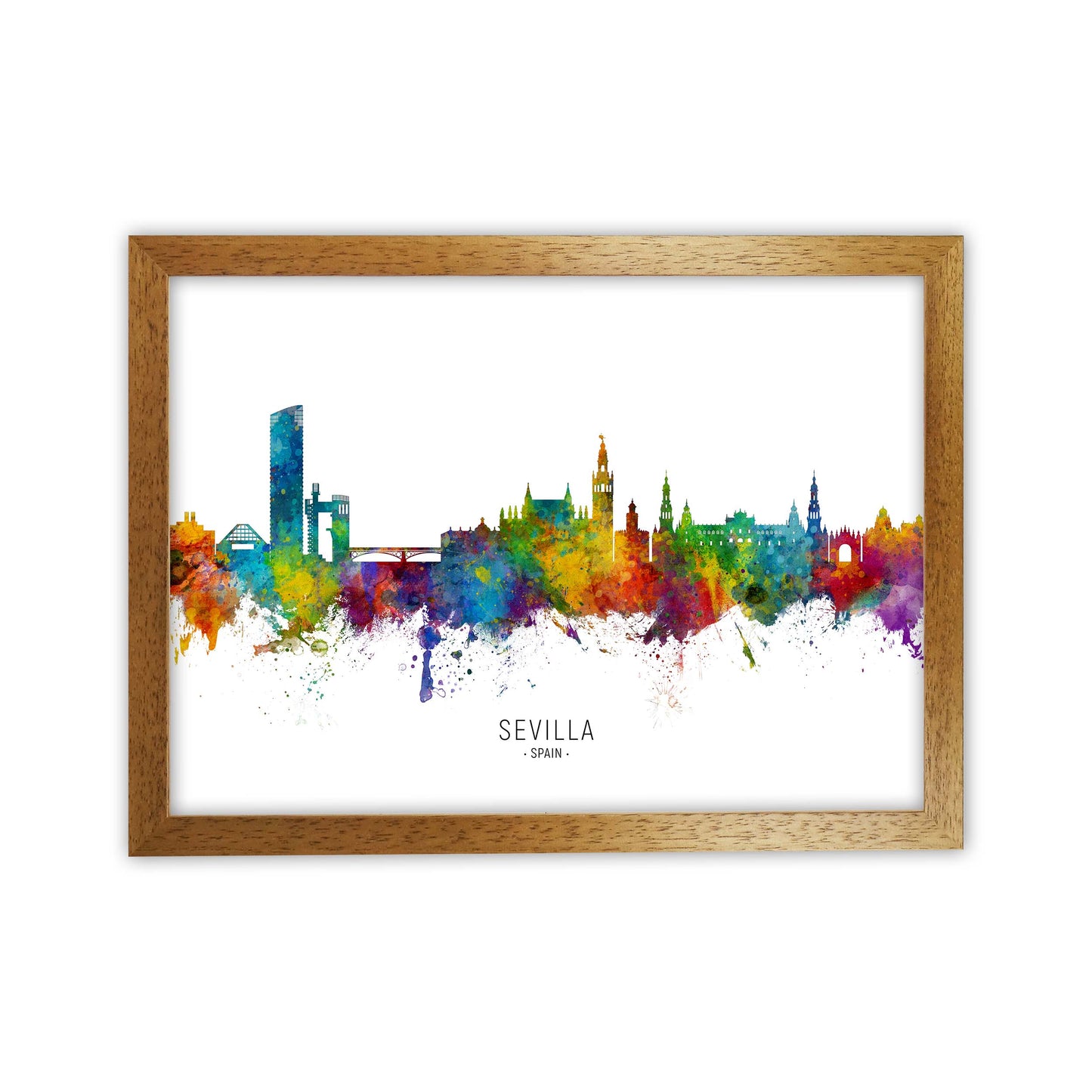 Sevilla Spain Skyline Art Print by Michael Tompsett Oak Grain