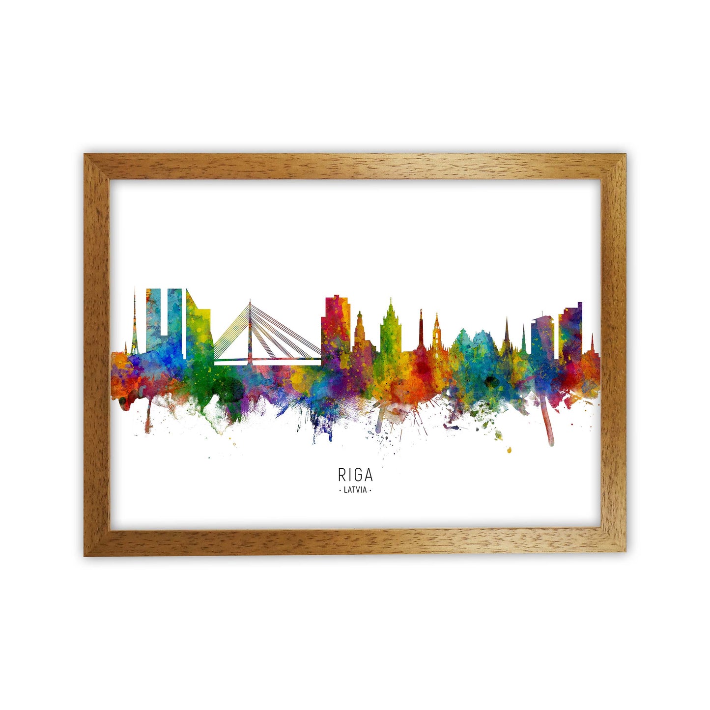 Riga Latvia Skyline Art Print by Michael Tompsett Oak Grain
