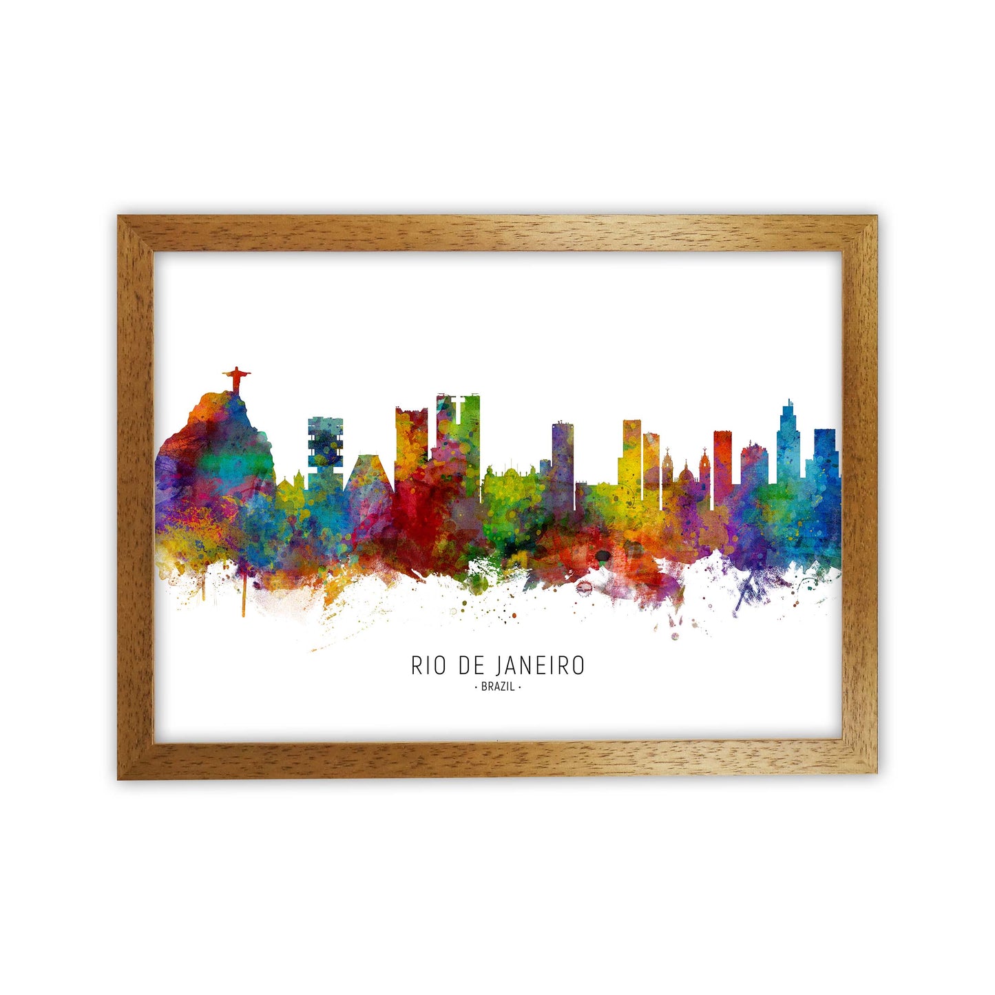 Rio De Janeiro Brazil Skyline Art Print by Michael Tompsett Oak Grain