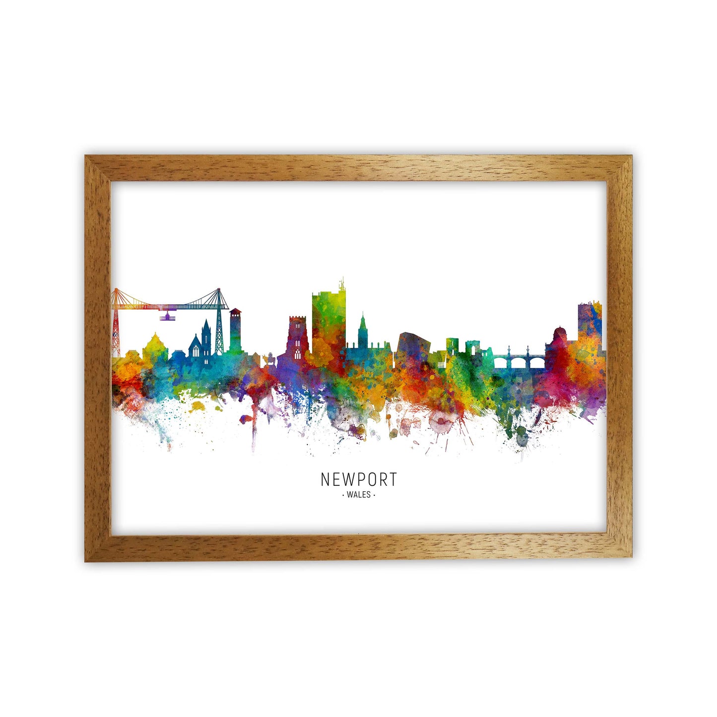 Newport Wales Skyline Art Print by Michael Tompsett Oak Grain