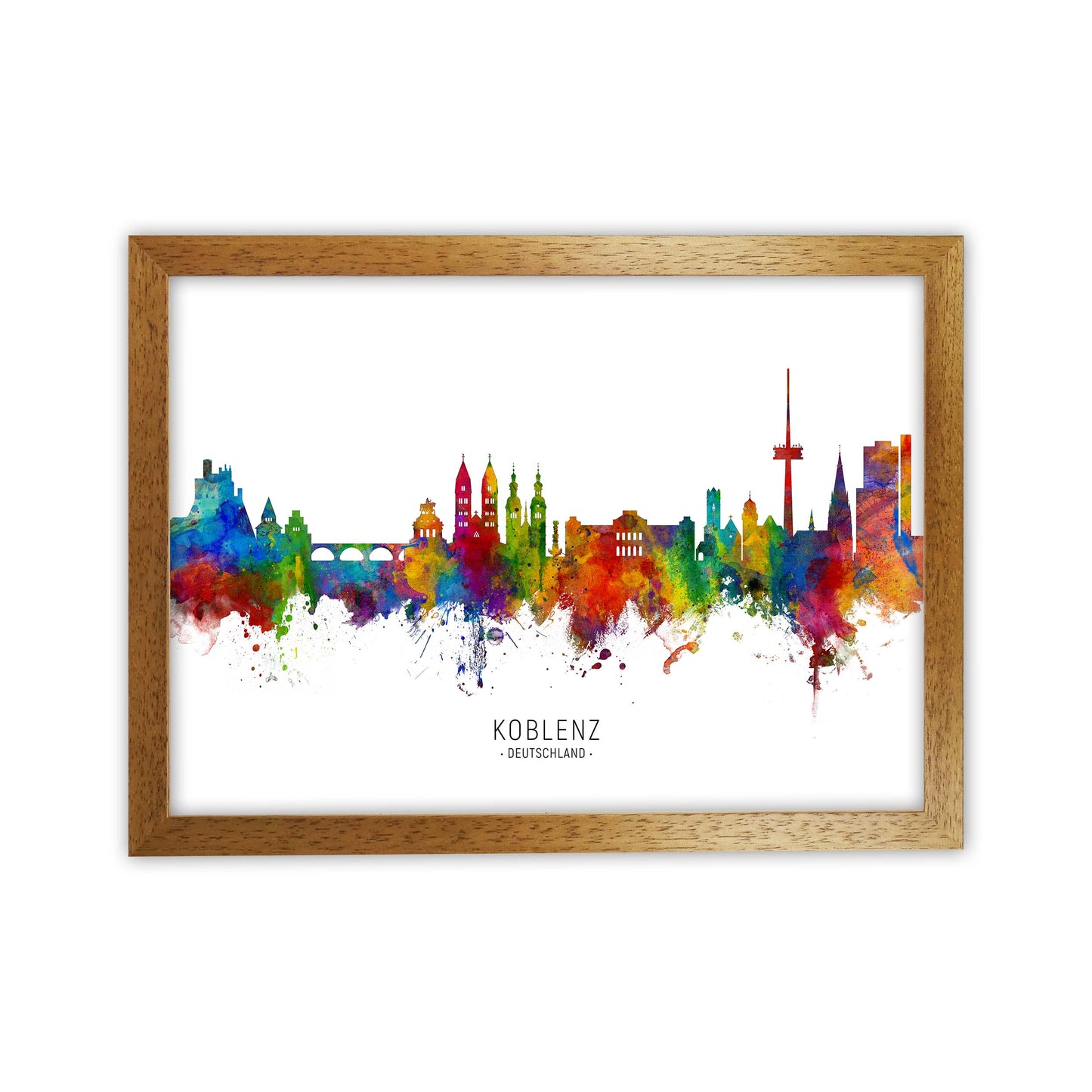 Koblenz Deutschland Skyline Art Print by Michael Tompsett Oak Grain