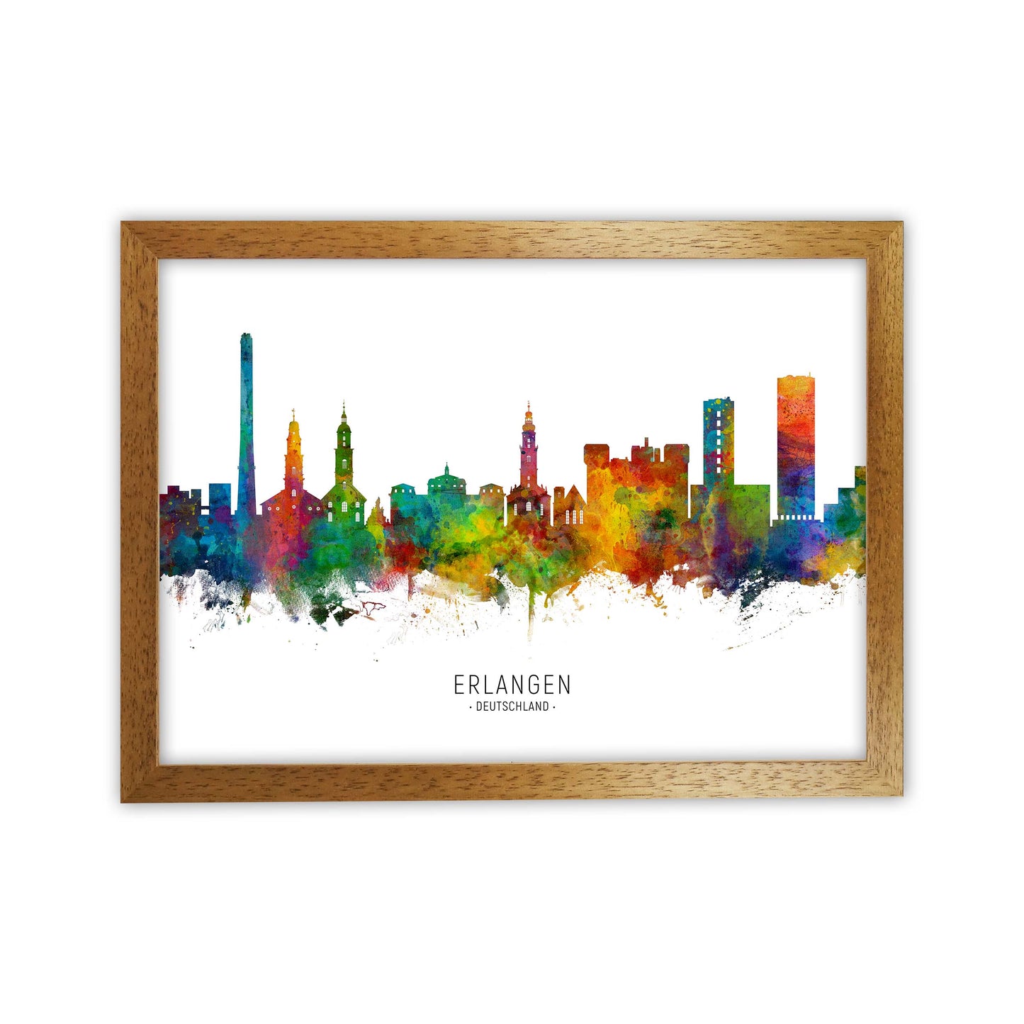 Erlangen Deutschland Skyline Art Print by Michael Tompsett Oak Grain