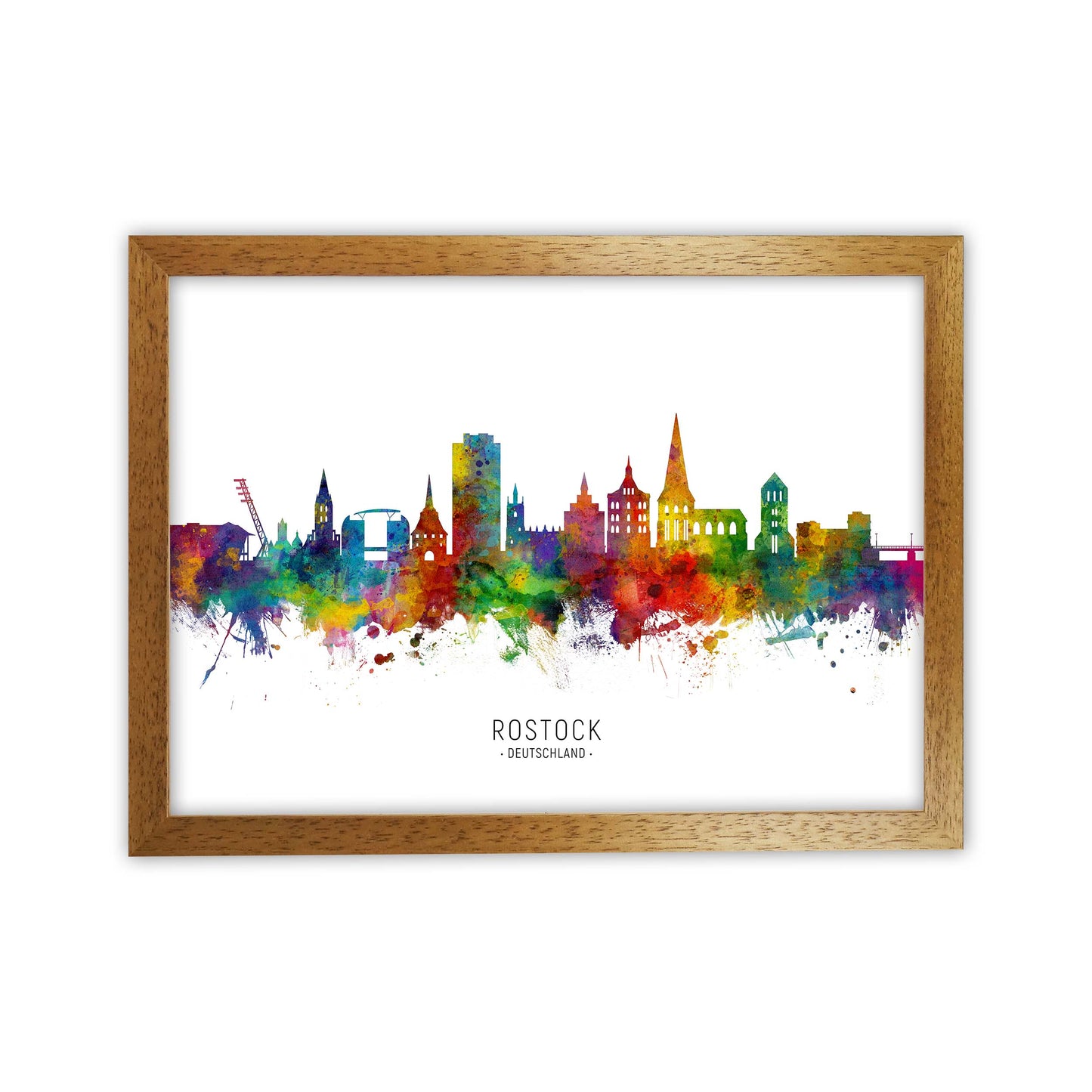 Rostock Deutschland Skyline Art Print by Michael Tompsett Oak Grain