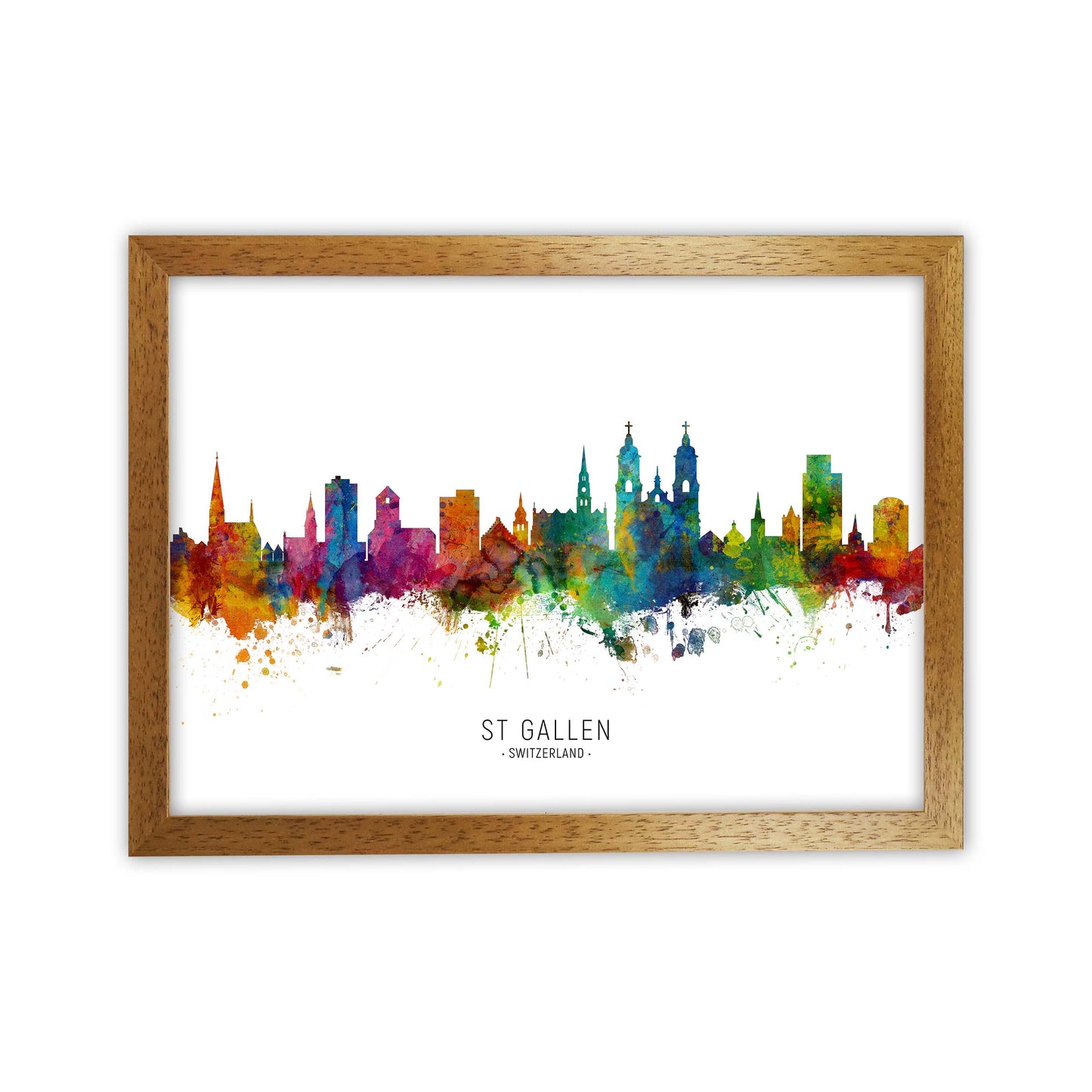 St Gallen Switzerland Skyline Art Print by Michael Tompsett Oak Grain