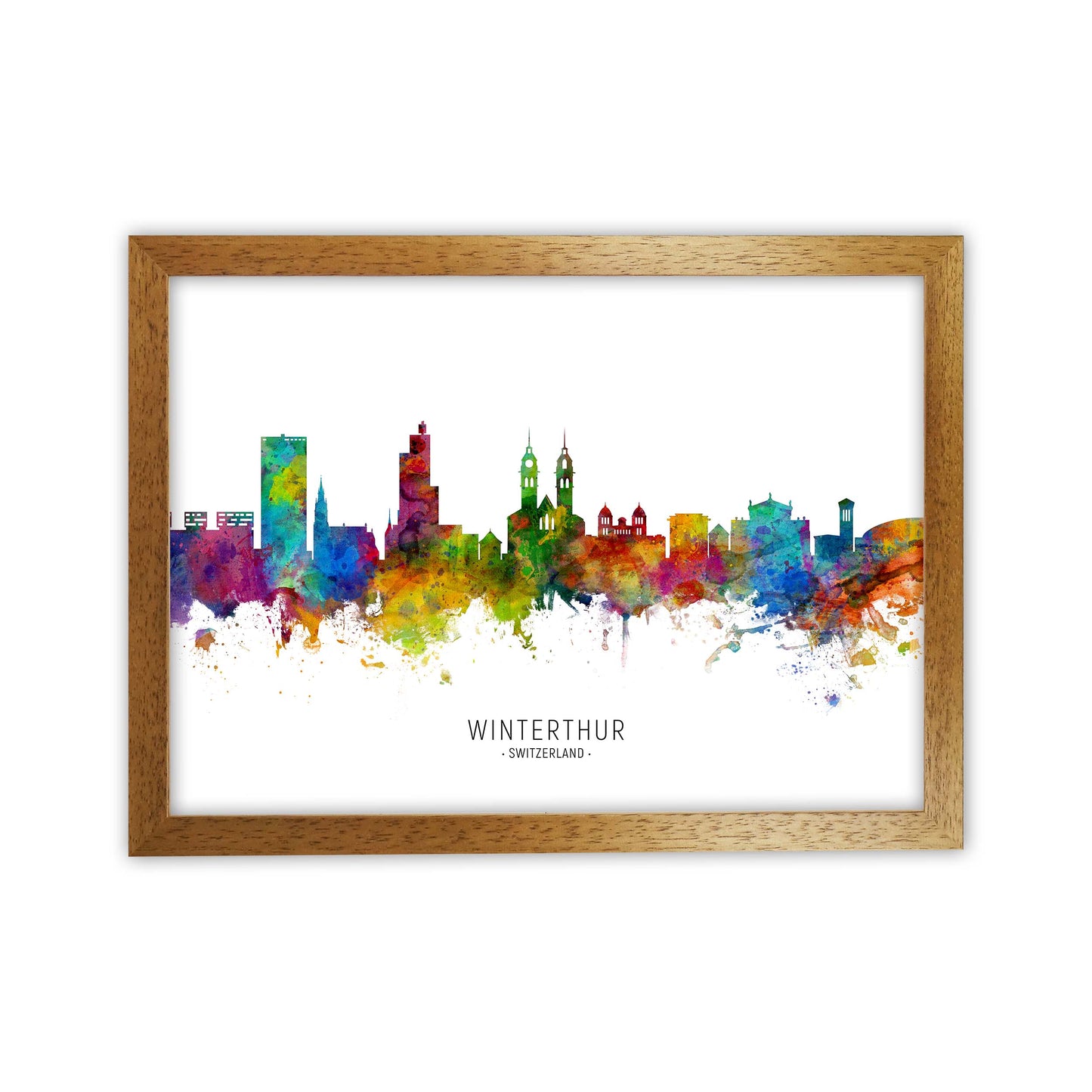 Winterthur Switzerland Skyline Art Print by Michael Tompsett Oak Grain