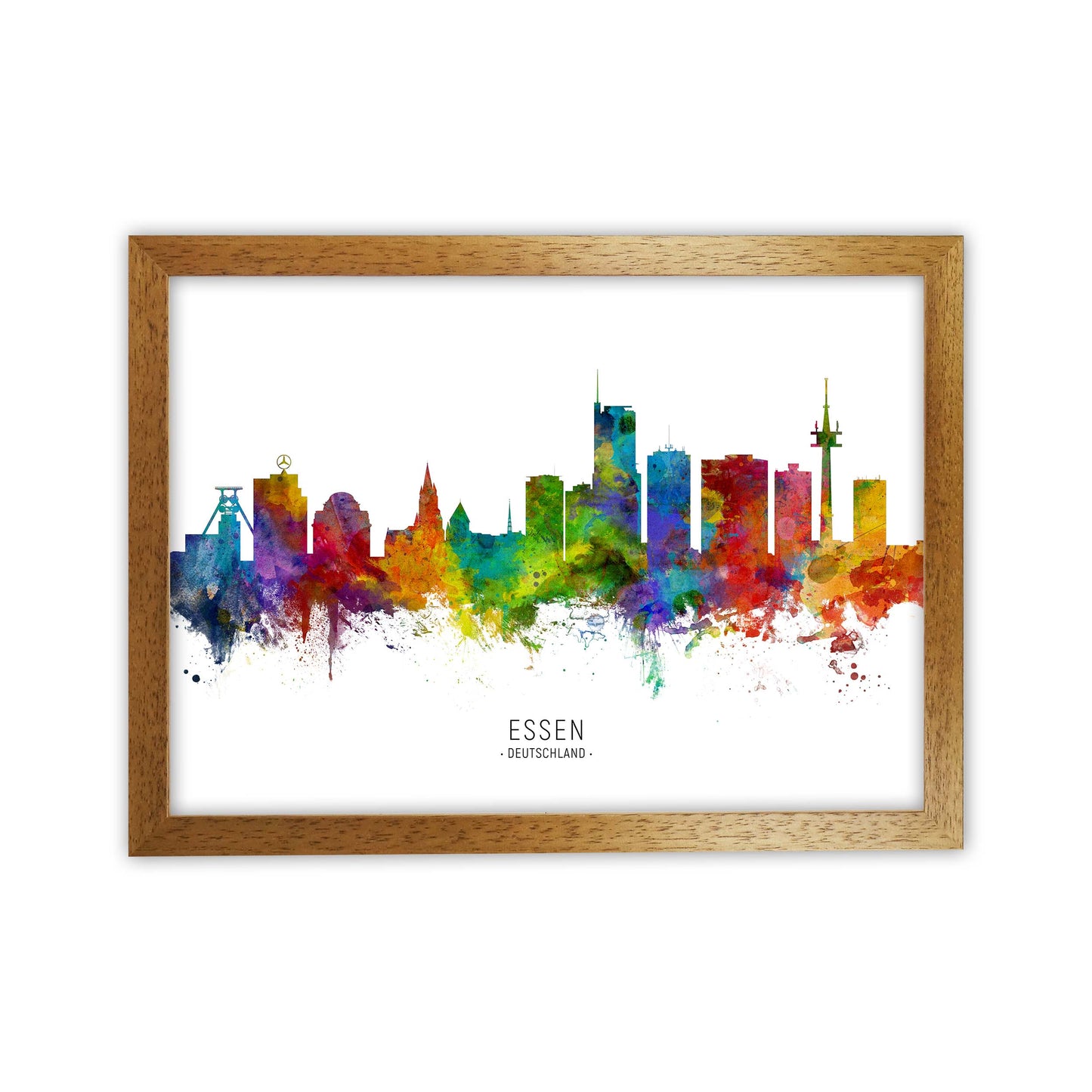 Essen Deutschland Skyline Art Print by Michael Tompsett Oak Grain