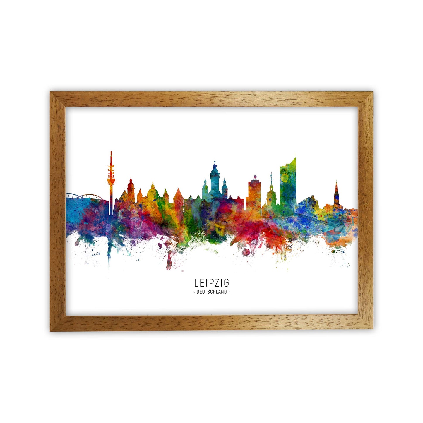Leipzig Deutschland Skyline Art Print by Michael Tompsett Oak Grain