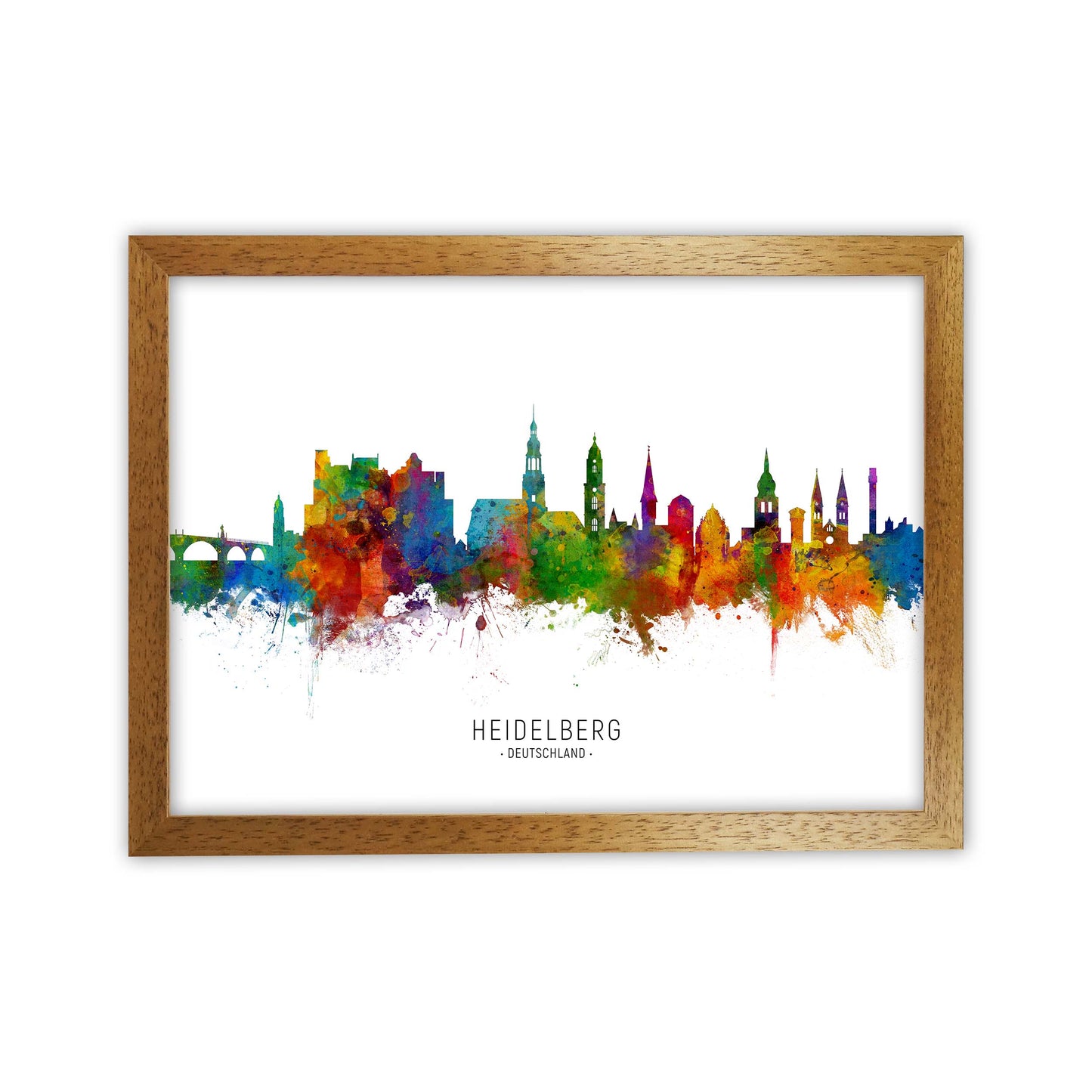 Heidelberg Deutschland Skyline Art Print by Michael Tompsett Oak Grain