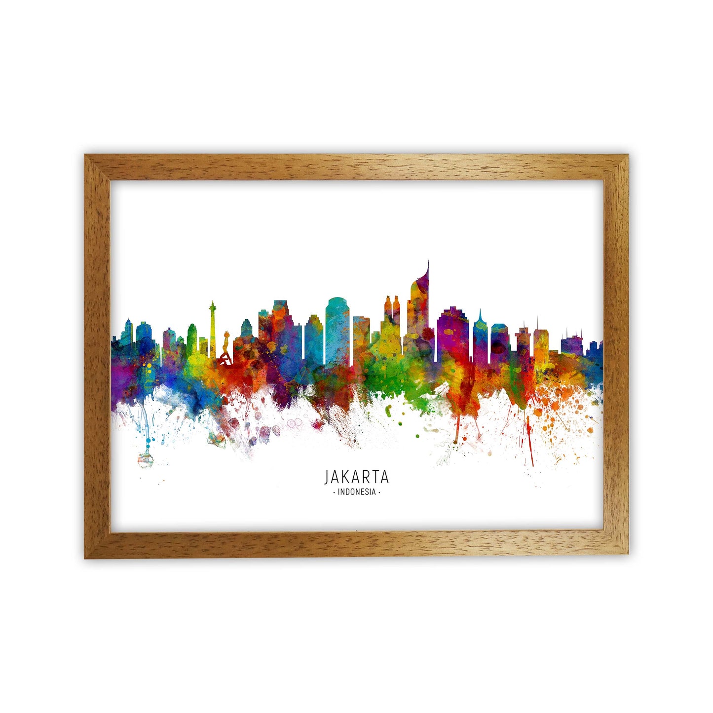 Jakarta Indonesia Skyline Art Print by Michael Tompsett Oak Grain