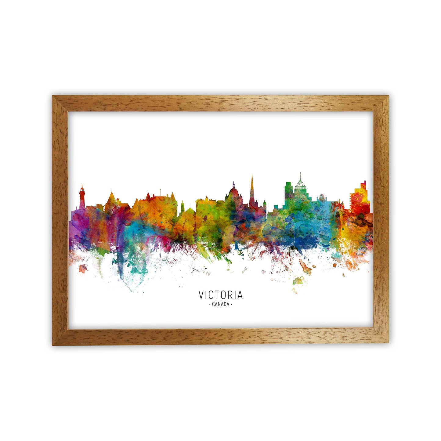 Victoria Canada Skyline Art Print by Michael Tompsett Oak Grain