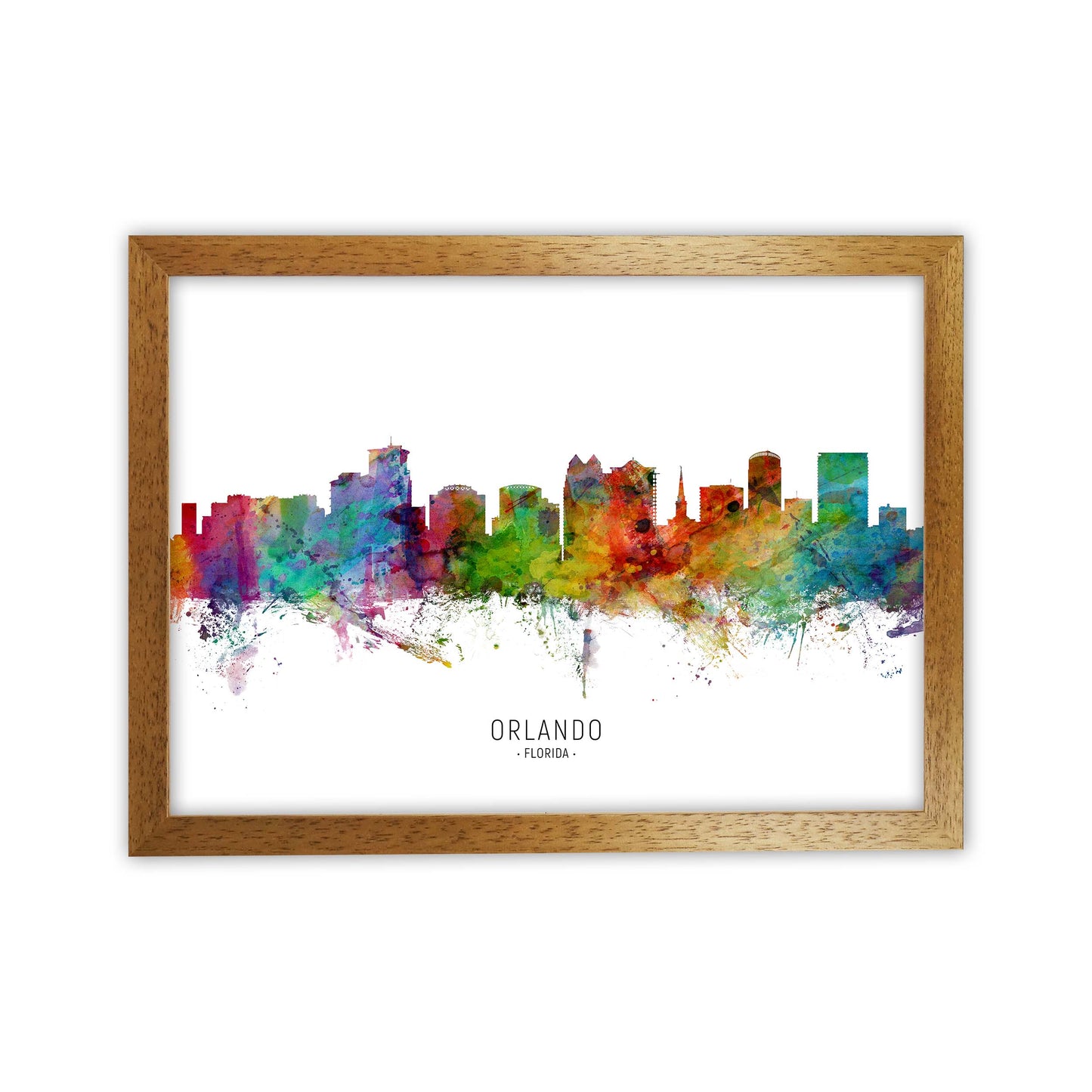 Orlando Florida Skyline Art Print by Michael Tompsett Oak Grain