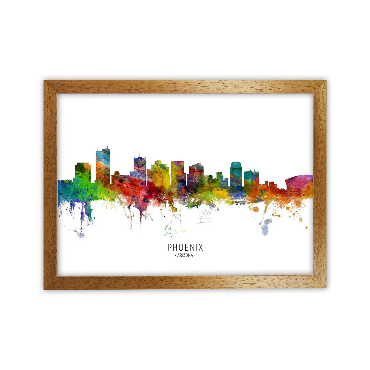 Phoenix Arizona Skyline Art Print by Michael Tompsett Oak Grain