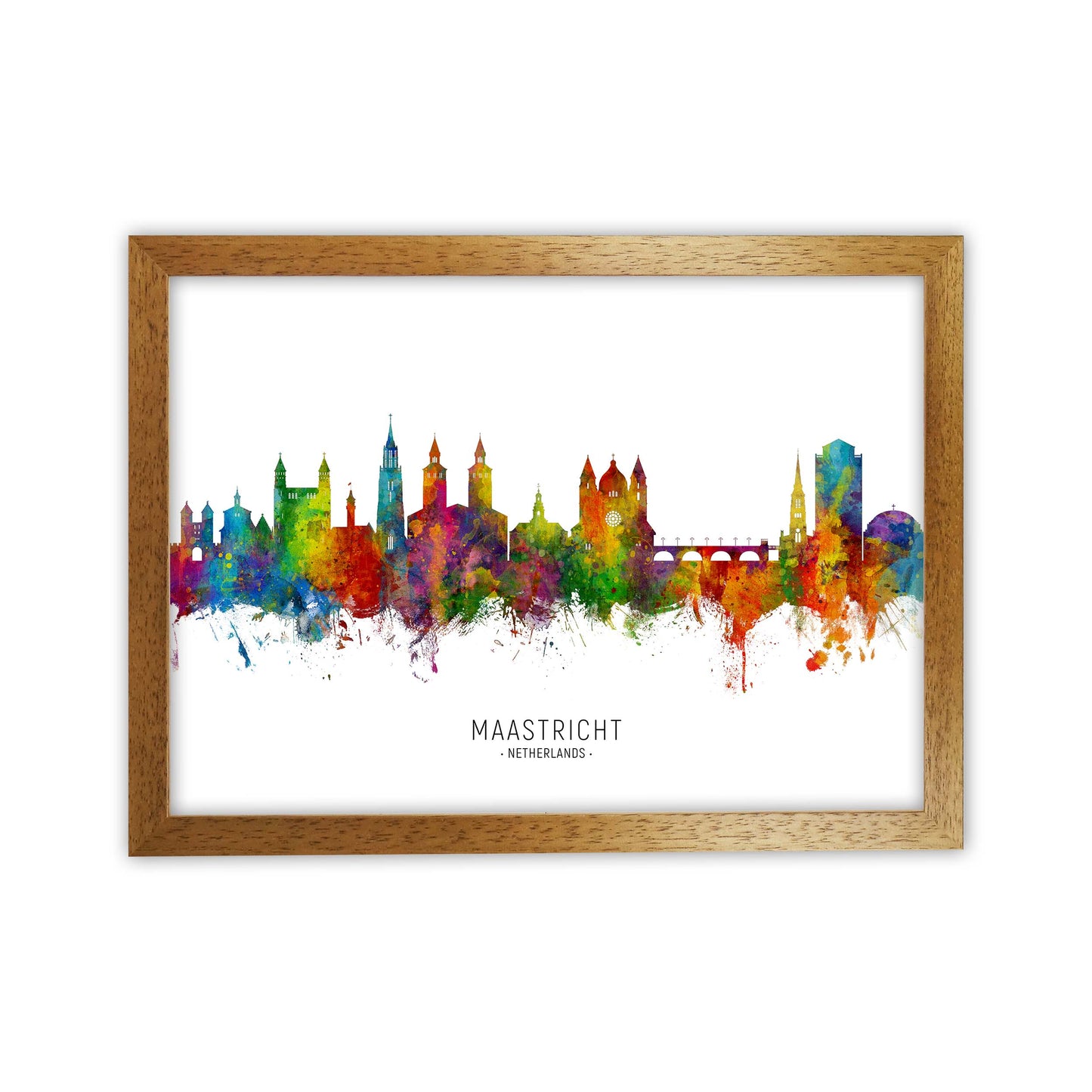 Maastricht Netherlands Skyline Art Print by Michael Tompsett Oak Grain