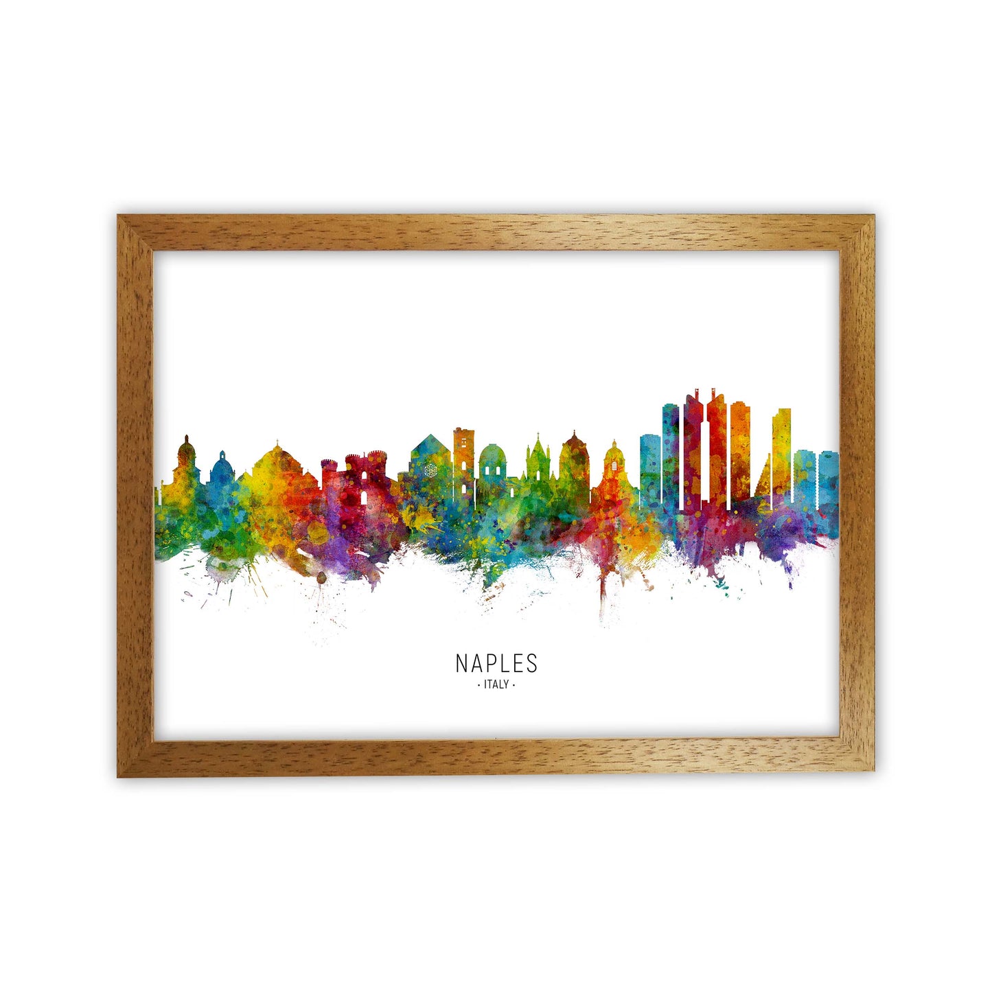 Naples Italy Skyline Art Print by Michael Tompsett Oak Grain