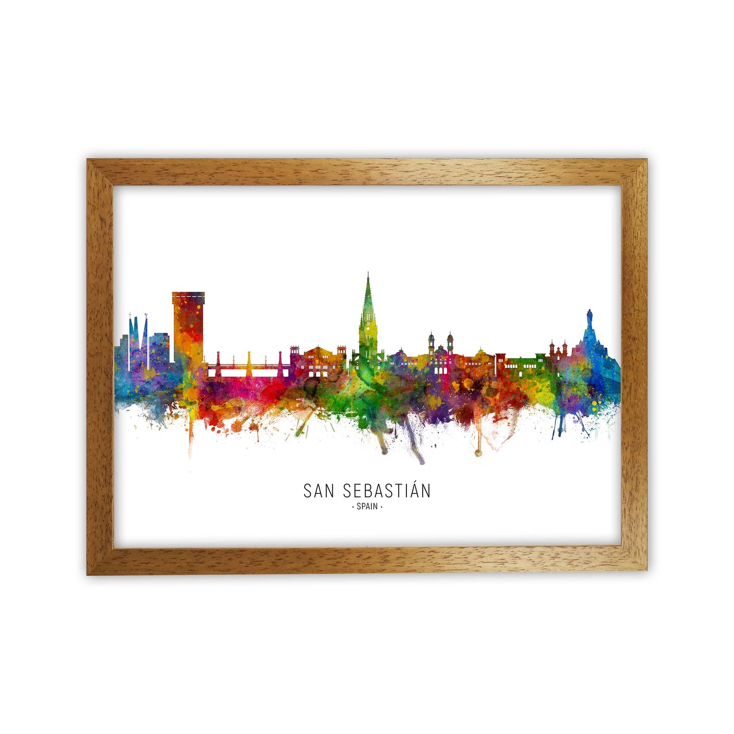 San Sebastian Spain Skyline Art Print by Michael Tompsett Oak Grain