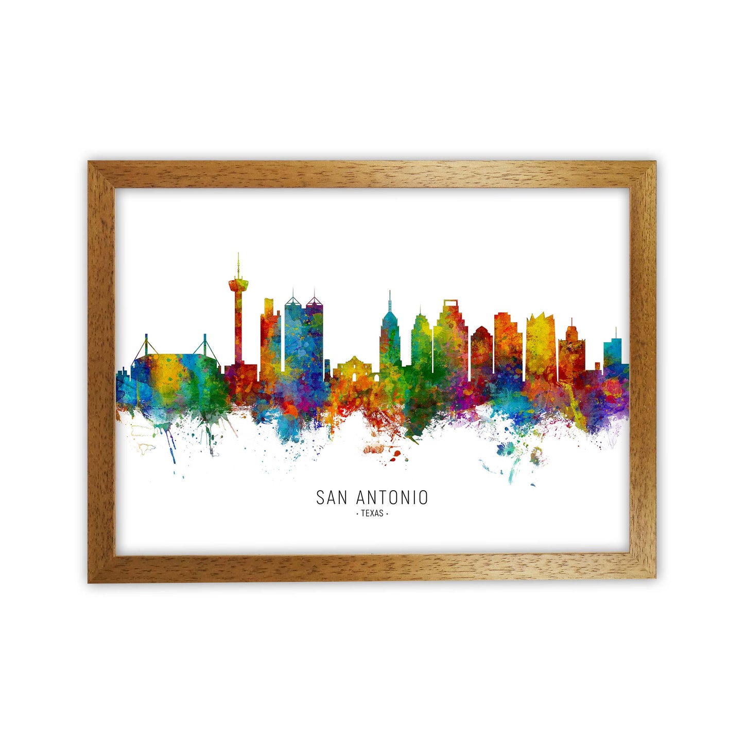 San Antonio Texas Skyline Art Print by Michael Tompsett Oak Grain