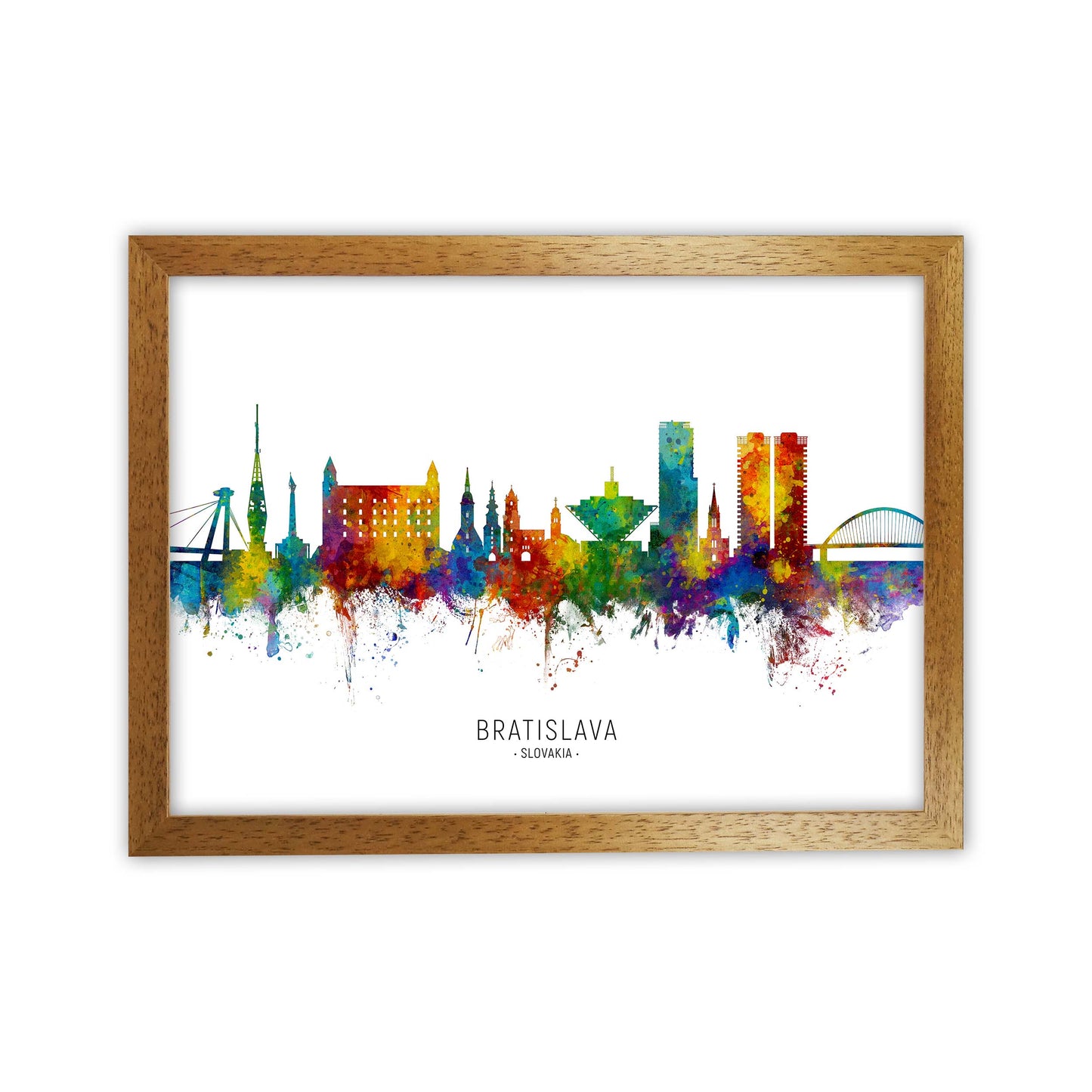 Bratislava Slovakia Skyline Art Print by Michael Tompsett Oak Grain