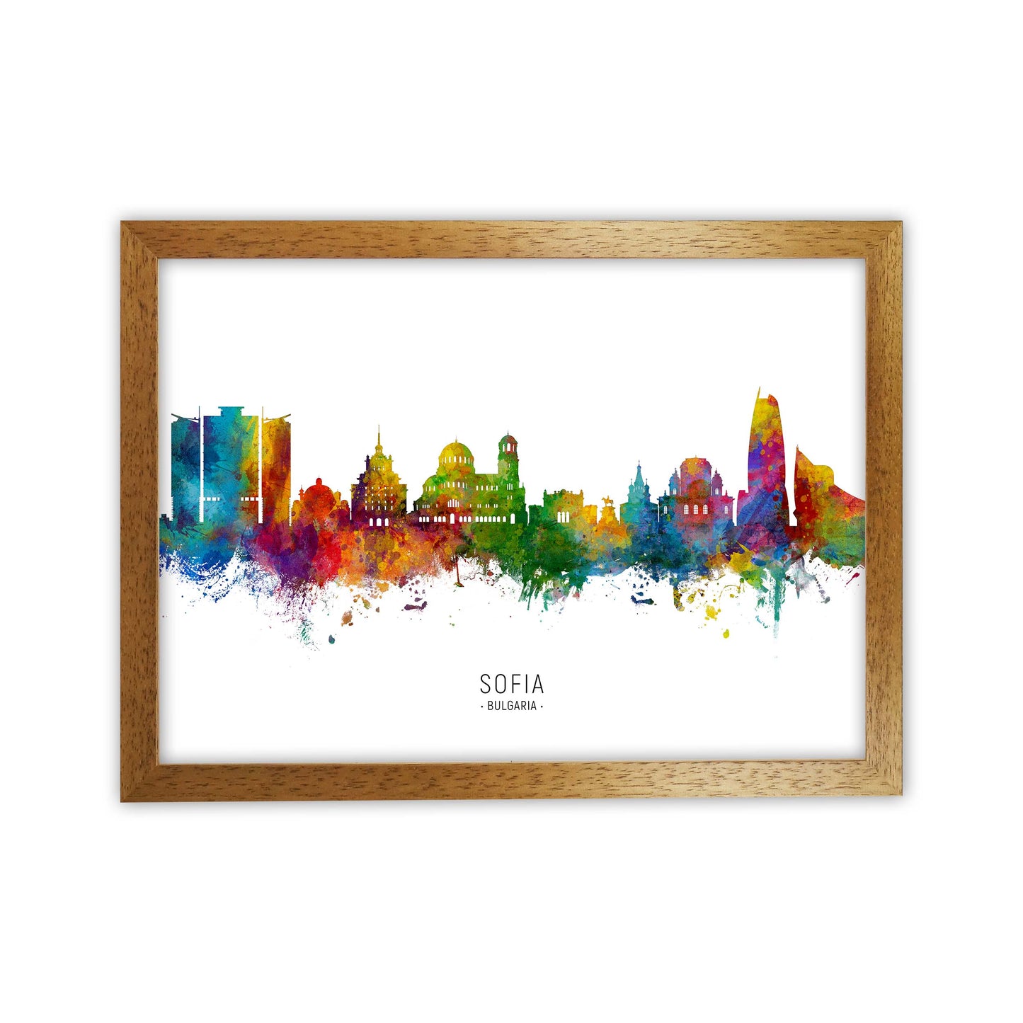 Sofia Bulgaria Skyline Art Print by Michael Tompsett Oak Grain