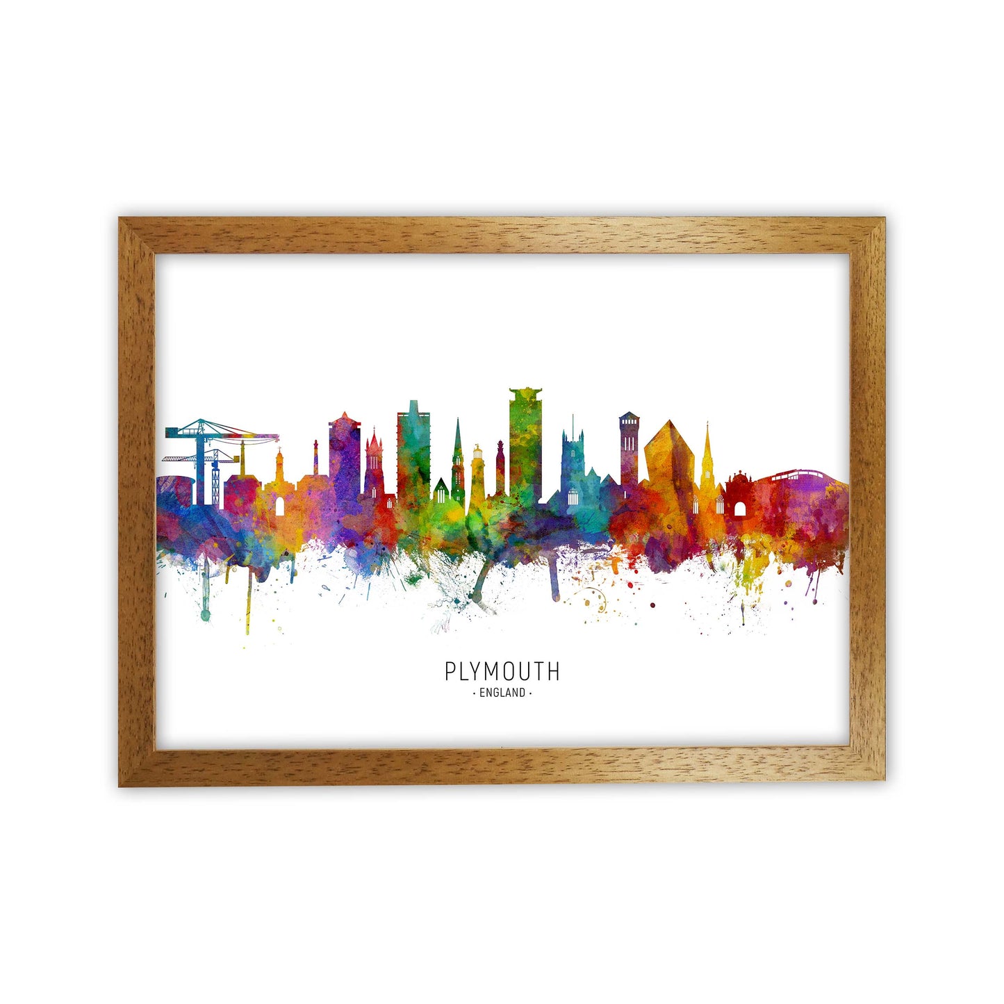 Plymouth England Skyline Art Print by Michael Tompsett Oak Grain