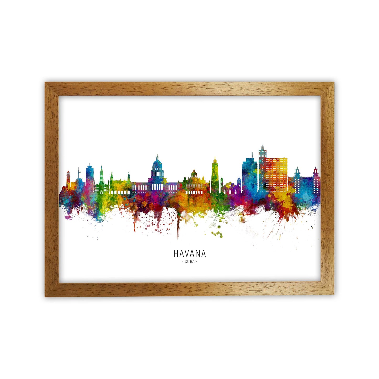 Havana Cuba Skyline Art Print by Michael Tompsett Oak Grain
