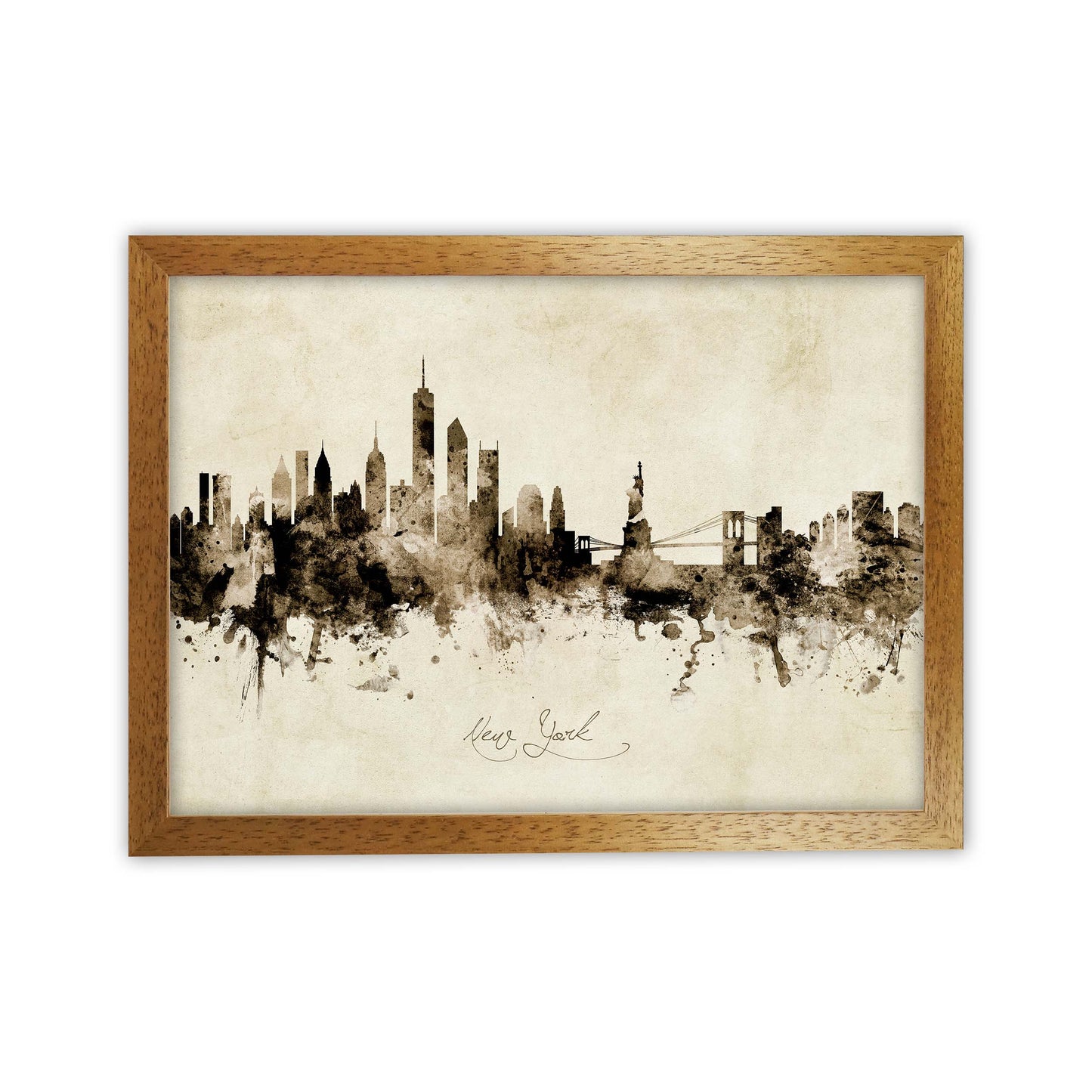 New York New York Skyline Vintage Print by Michael Tompsett Oak Grain