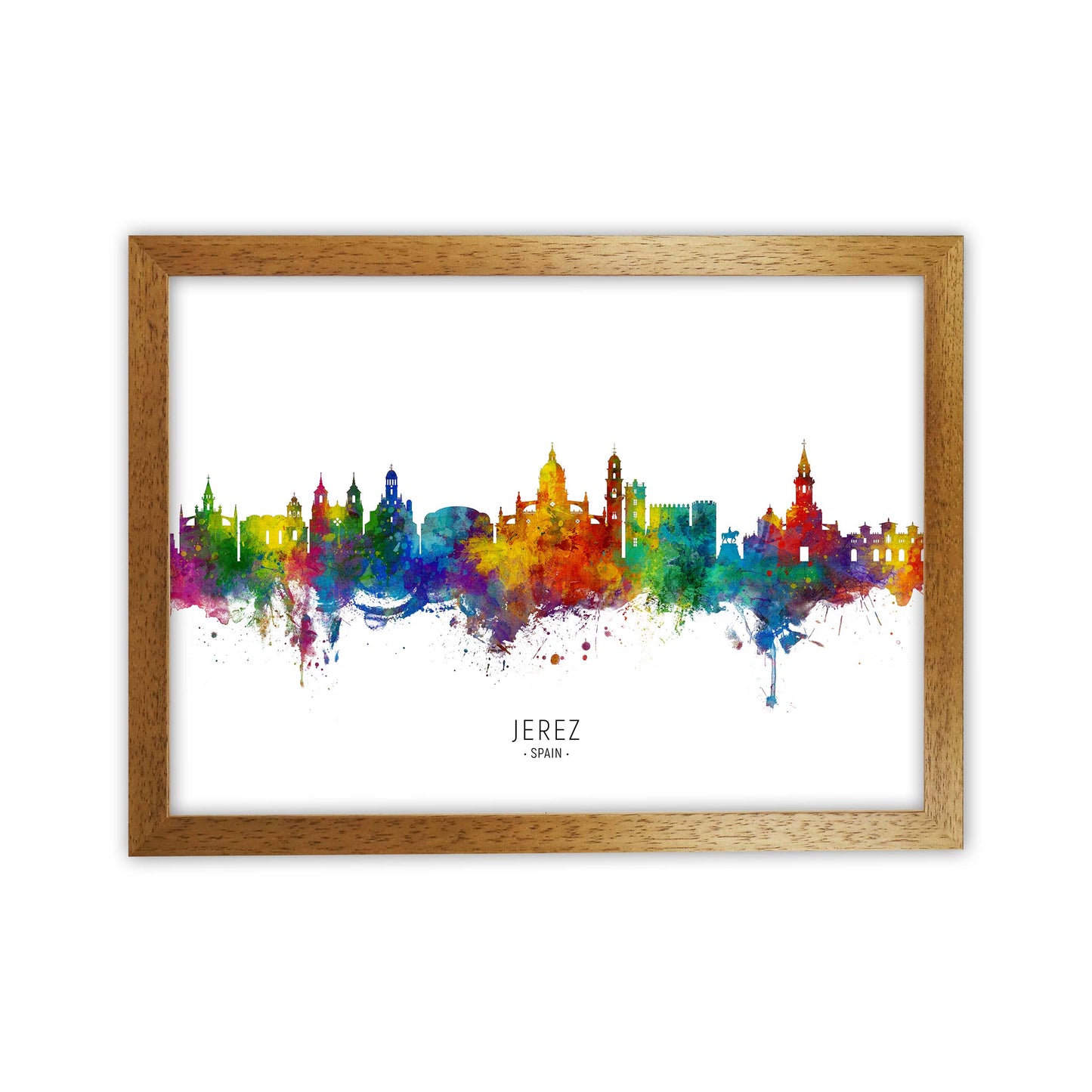Jerez Spain Skyline Art Print by Michael Tompsett Oak Grain