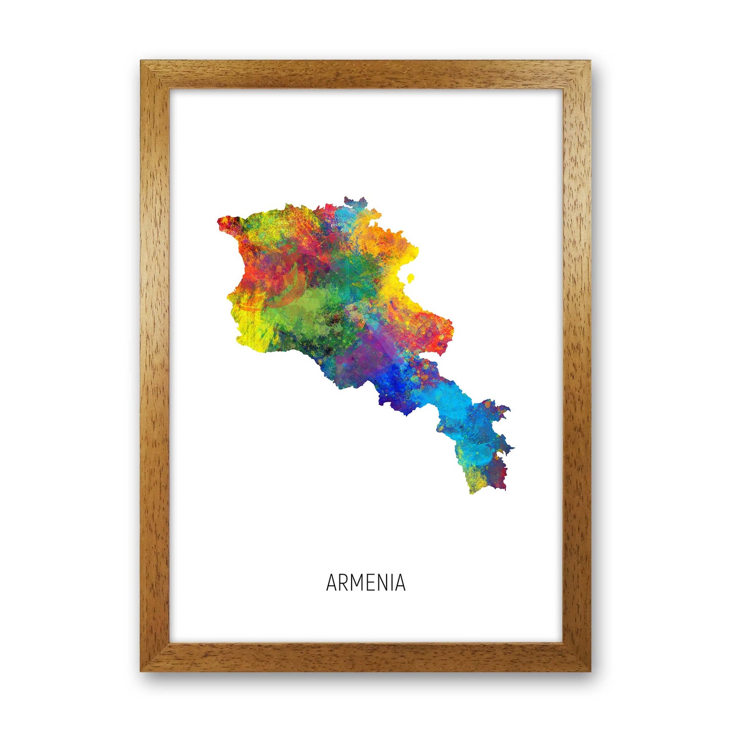 Armenia Watercolour Map Art Print by Michael Tompsett Oak Grain